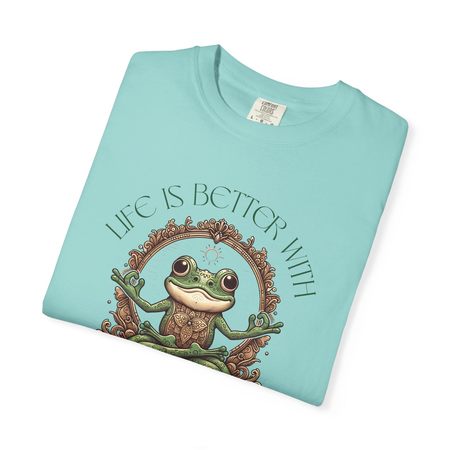 Green Yoga Frog Life Is Better With Yoga Unisex T-Shirt, Casual Wear, Highlander Fan Gift,
