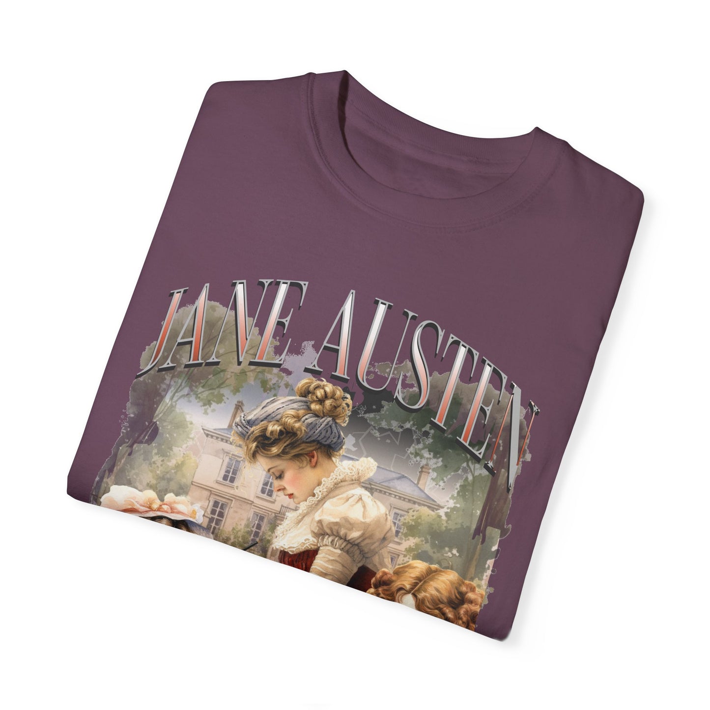 Retro Jane Austen Unisex Garment-Dyed T-shirt T-Shirt Printify