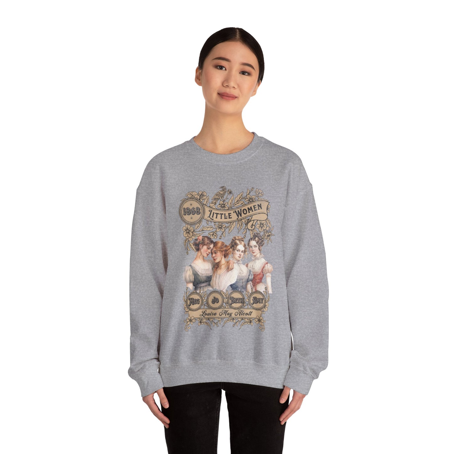 Little Women Sweatshirt, Louisa May Alcott Historical Romance Sweater, Bookish Literary Fan Art Gift, Gift for Her, Bookclub Crewneck Shirt Sweatshirt Printify