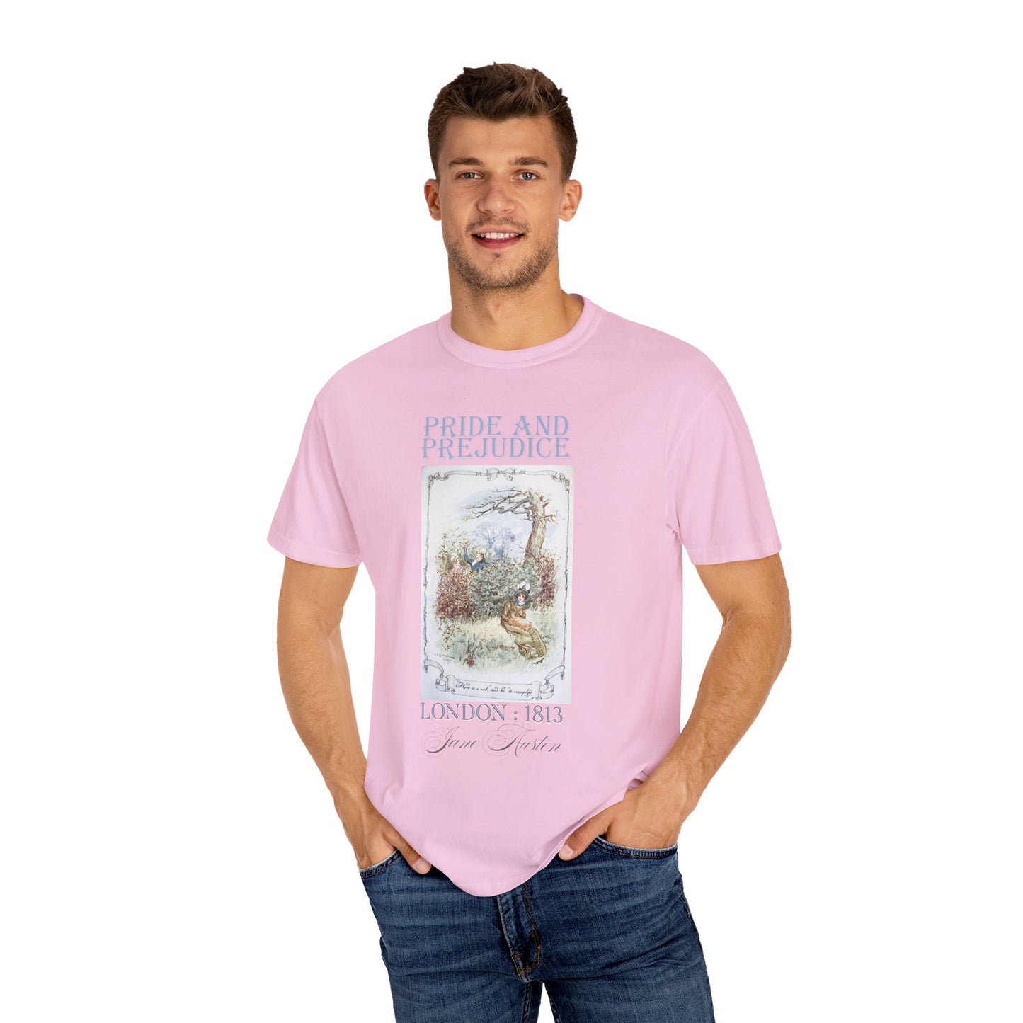Jane Austen Comfort Colors TShirt, Pride & Prejudice Historical Romance, Bookish Literary Jane Austen Fan Art Gift for Her Bookclub Tee T-Shirt Printify