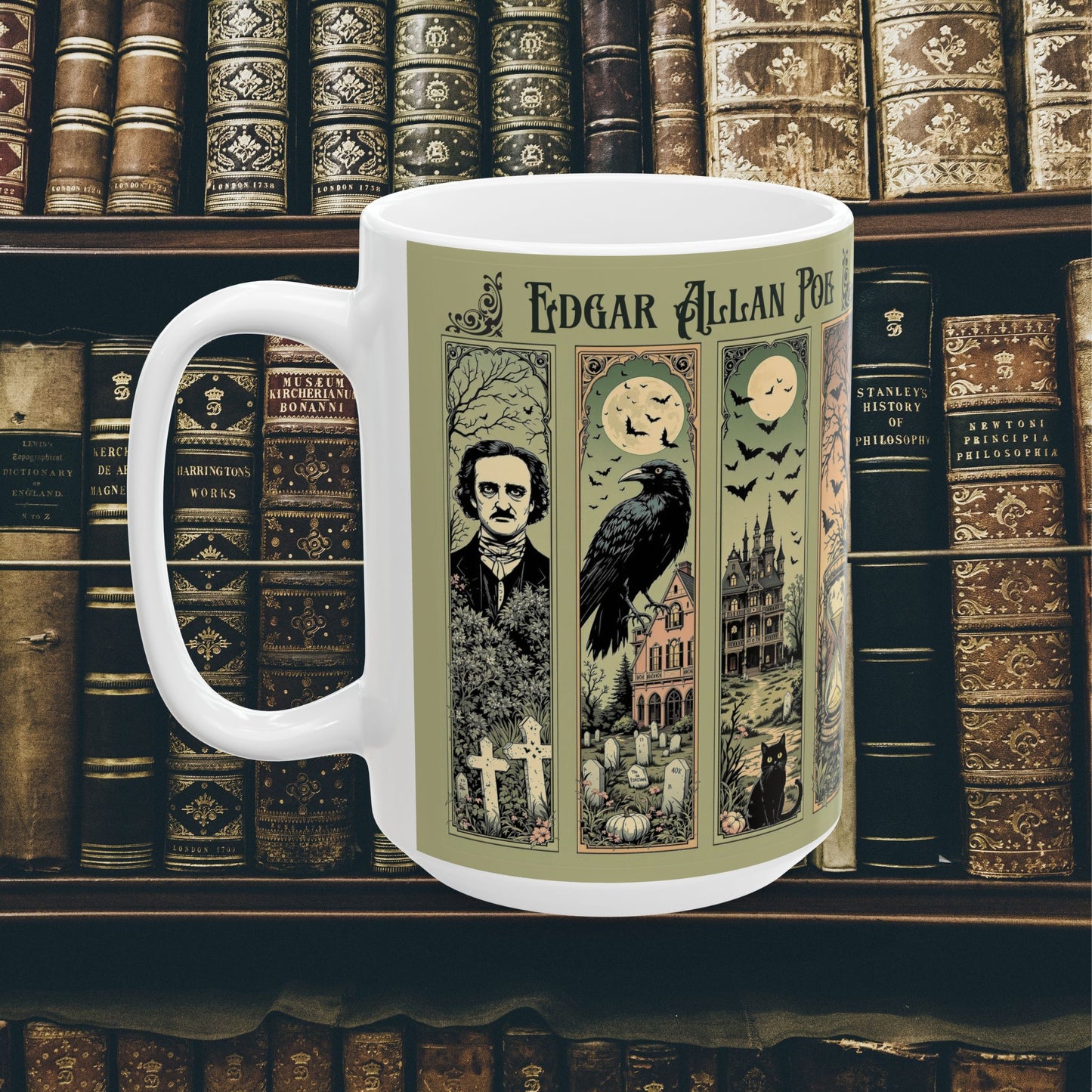 Edgar Allan Poe Mug Gothic Literary Gift For Book Lover Dark Academia Macabre Fall Coffee Cup Halloween Poetember Party Gift For Bookclub Mug Printify