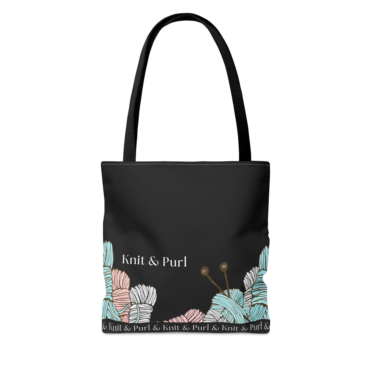 Knit & Purl Tote Bag, Crafter Bag, Yarn Storage Bag, Knitting Project Bag, Crochet Project Bag, Craft Project Tote Bag Bags Printify