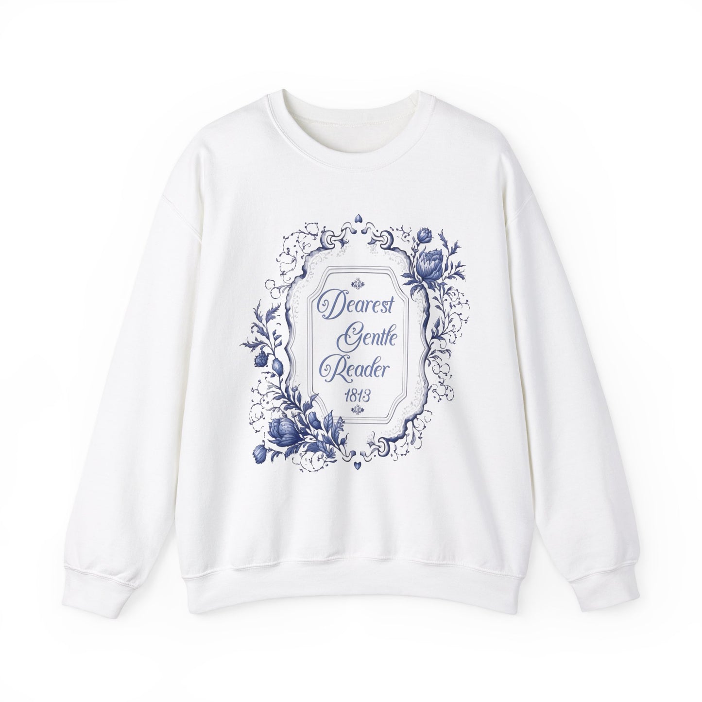 Dearest Gentle Reader Sweatshirt Regency England Ton Society Papers Gift For Historical Romance Fan Drama Romance Reader Gift Bookclub Gift Sweatshirt Printify S White