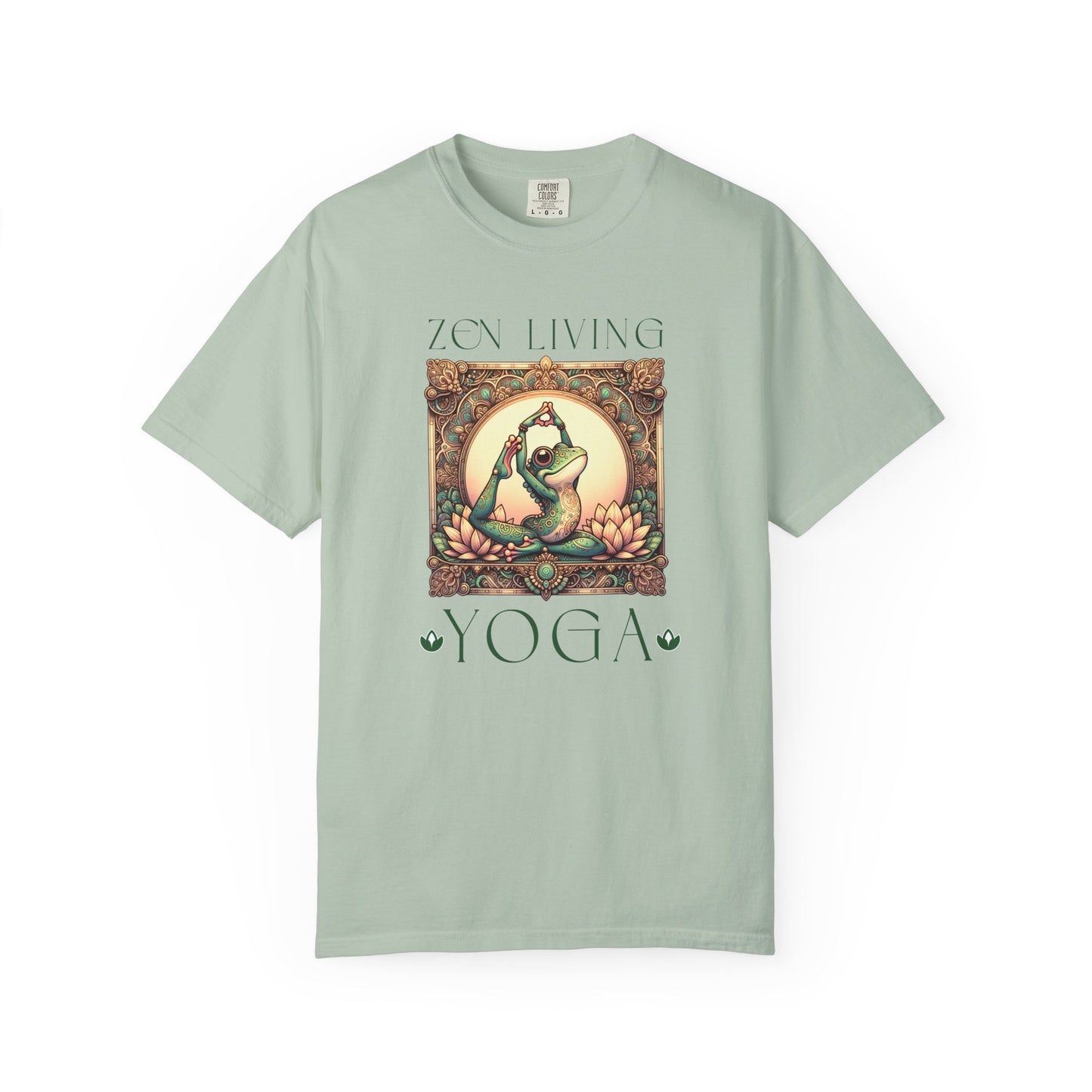 Green Yoga Frog Zen Living Unisex T-Shirt, Casual Wear, Highlander Fan Gift, T-Shirt Printify Bay S