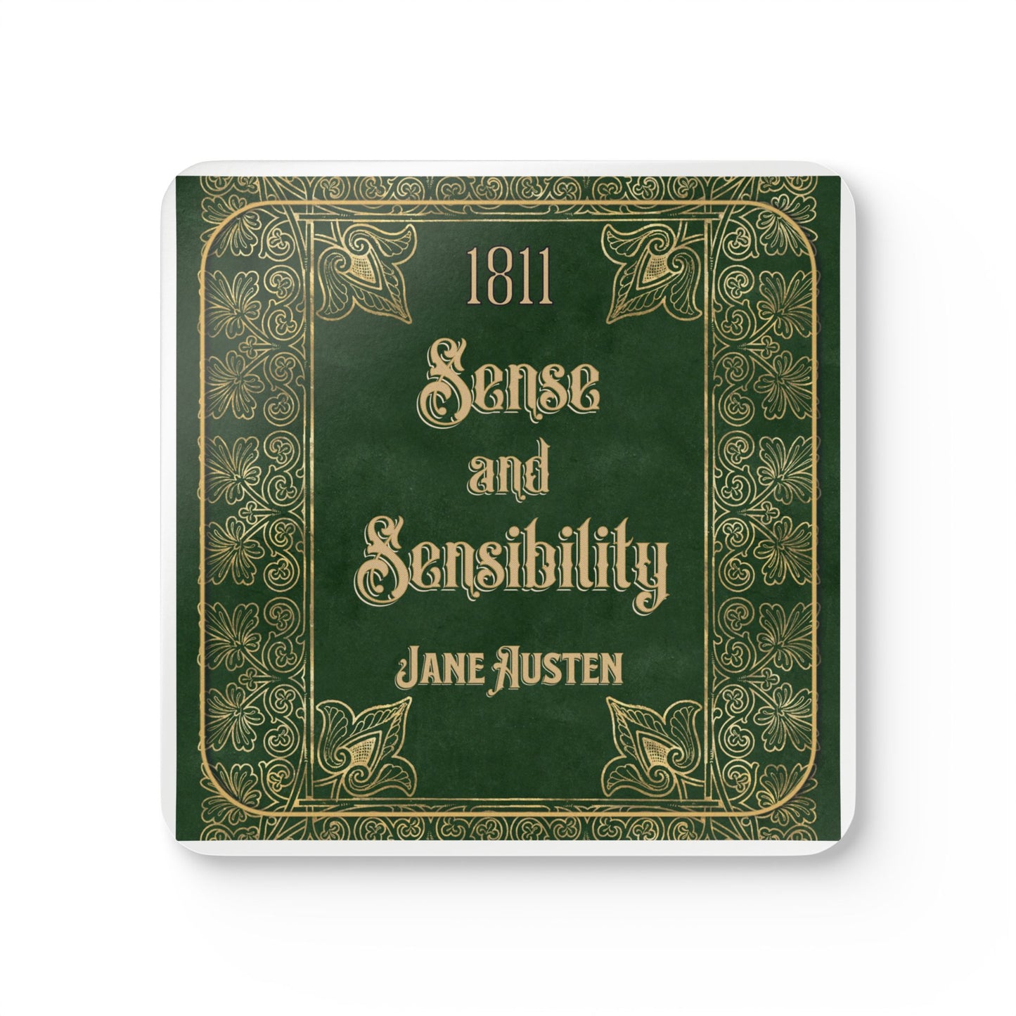 Jane Austen Coffee Mug Coasters, Sense And Sensibility Historical Romance Home Decor, Bookish Bookclub Literary Set of 4 Fan Art Gifts Home Decor Printify
