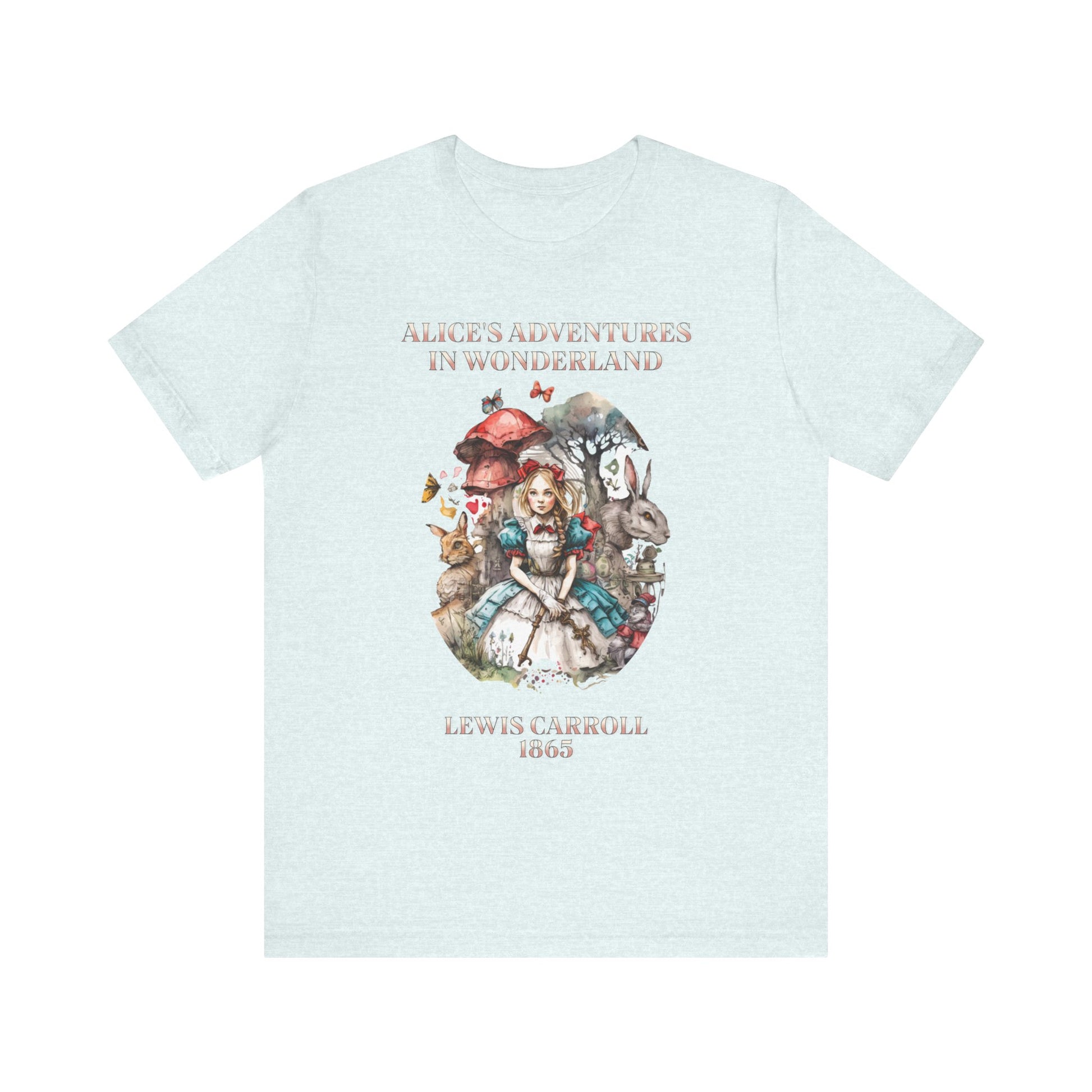 Unisex Jersey Short Sleeve Tee Alice in Wonderland T-Shirt Printify Heather Ice Blue S