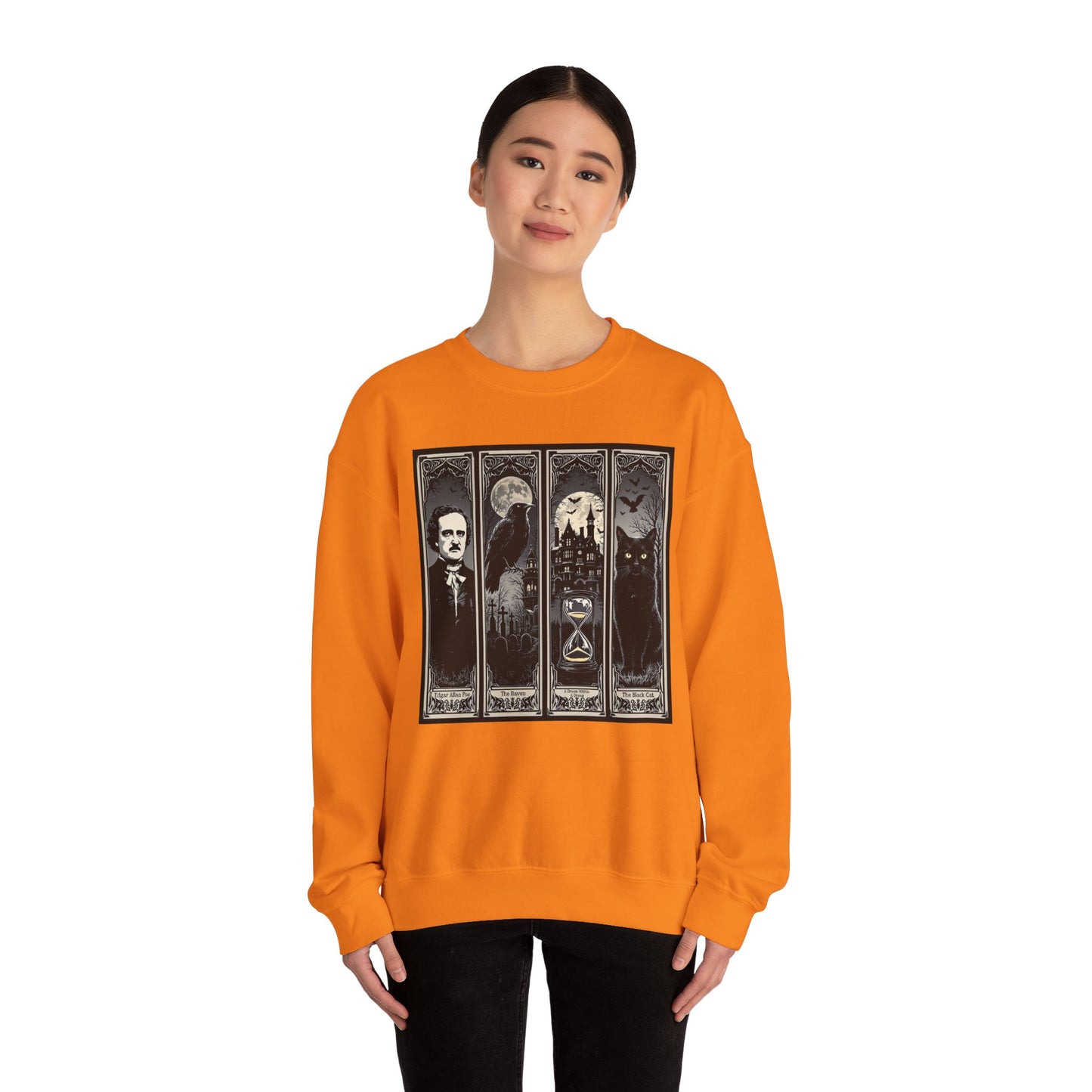 Edgar Allan Poe Sweatshirt The Raven Nevermore Gothic Horror Sweater Dark Academia Macabre Halloween Gift for Book Lovers Birthday Christmas Sweatshirt Printify