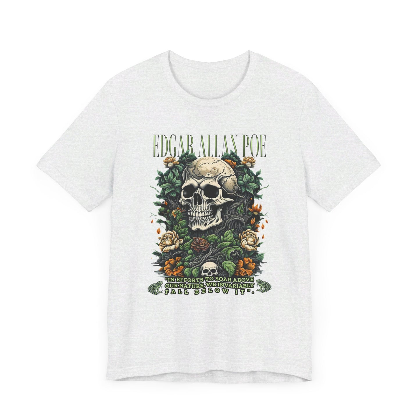Edgar Allan Poe, Fairycore Night Garden T-Shirt, Book Lover Tee, Haunting Gothic Gift, Light, Dark Academia, Literary Poetry Bookclub Shirt T-Shirt Printify
