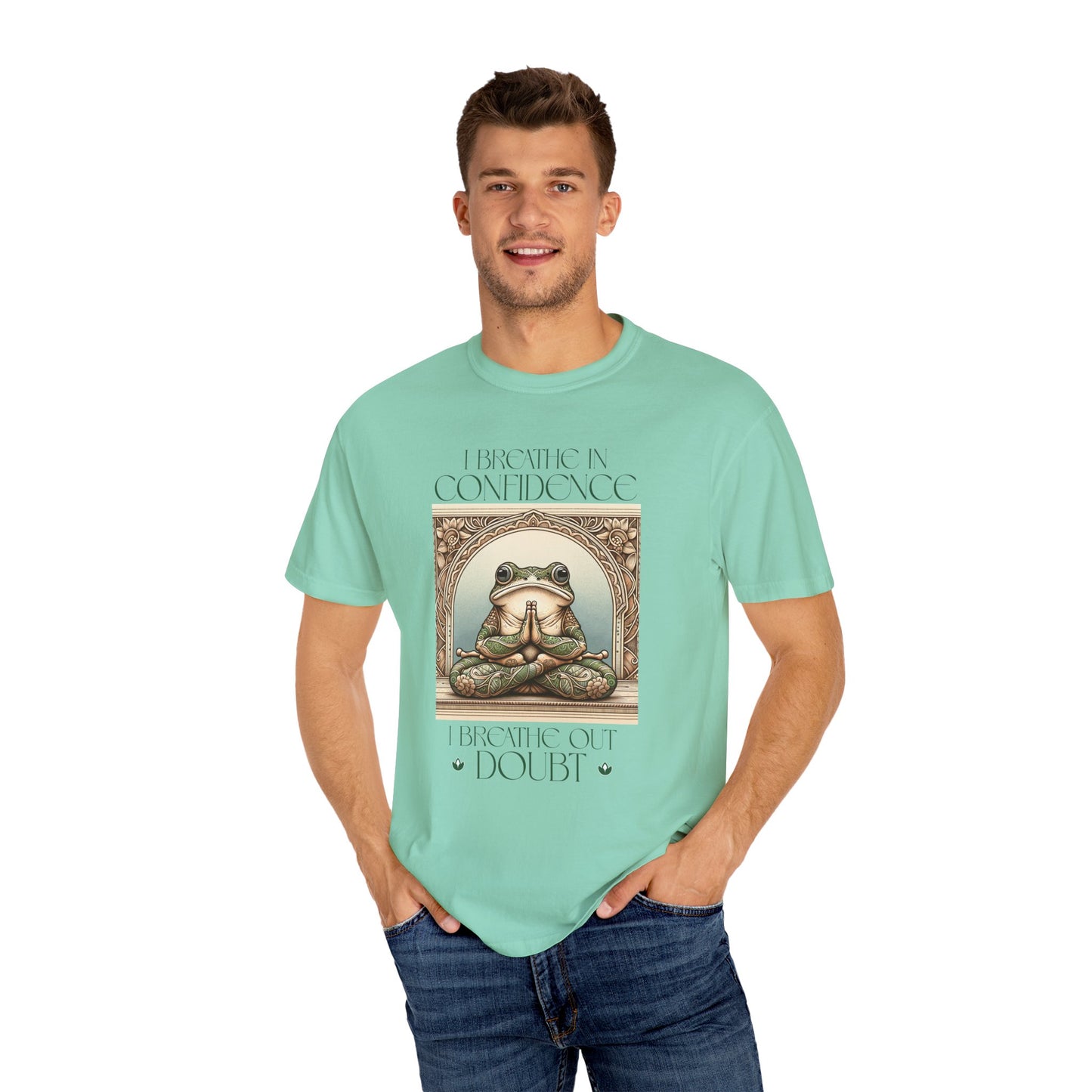 Yoga Frog Breath in Confidence Green Unisex T-Shirt, Casual Wear, Highlander Fan Gift, Comfortable Graphic Tee