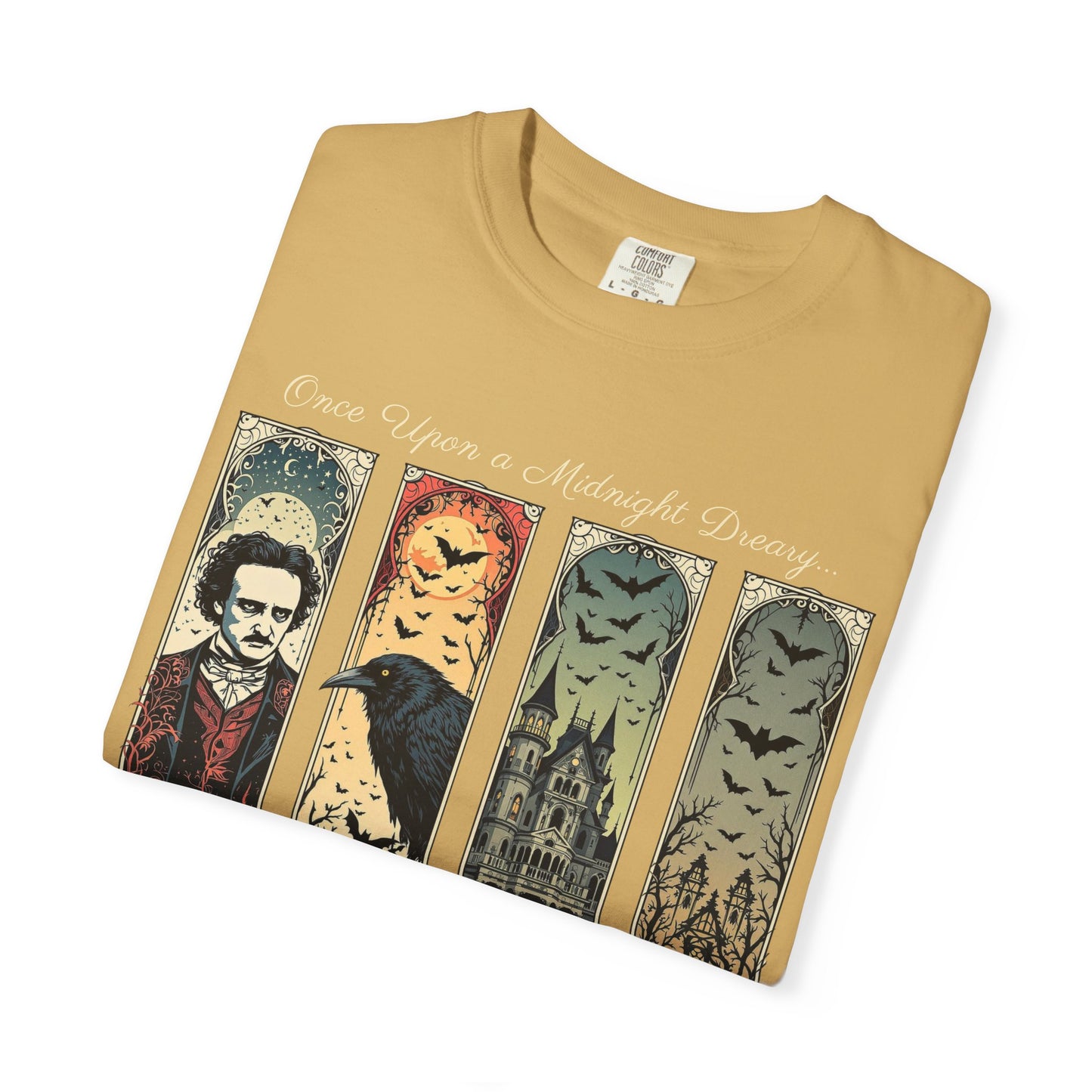 Edgar Allan Poe T-Shirt Gothic Graphic Tee The Raven Nevermore Quote Horror Literature Shirt Dark Academia Aesthetic Halloween Party Gift T-Shirt Printify