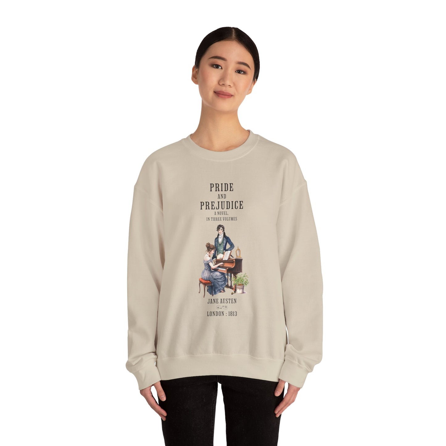 Jane Austen Sweatshirt, Pride & Prejudice Historical Romance Sweater, Bookish Literary Jane Austen Fan Art Gift for Her, Bookclub Shirt Sweatshirt Printify