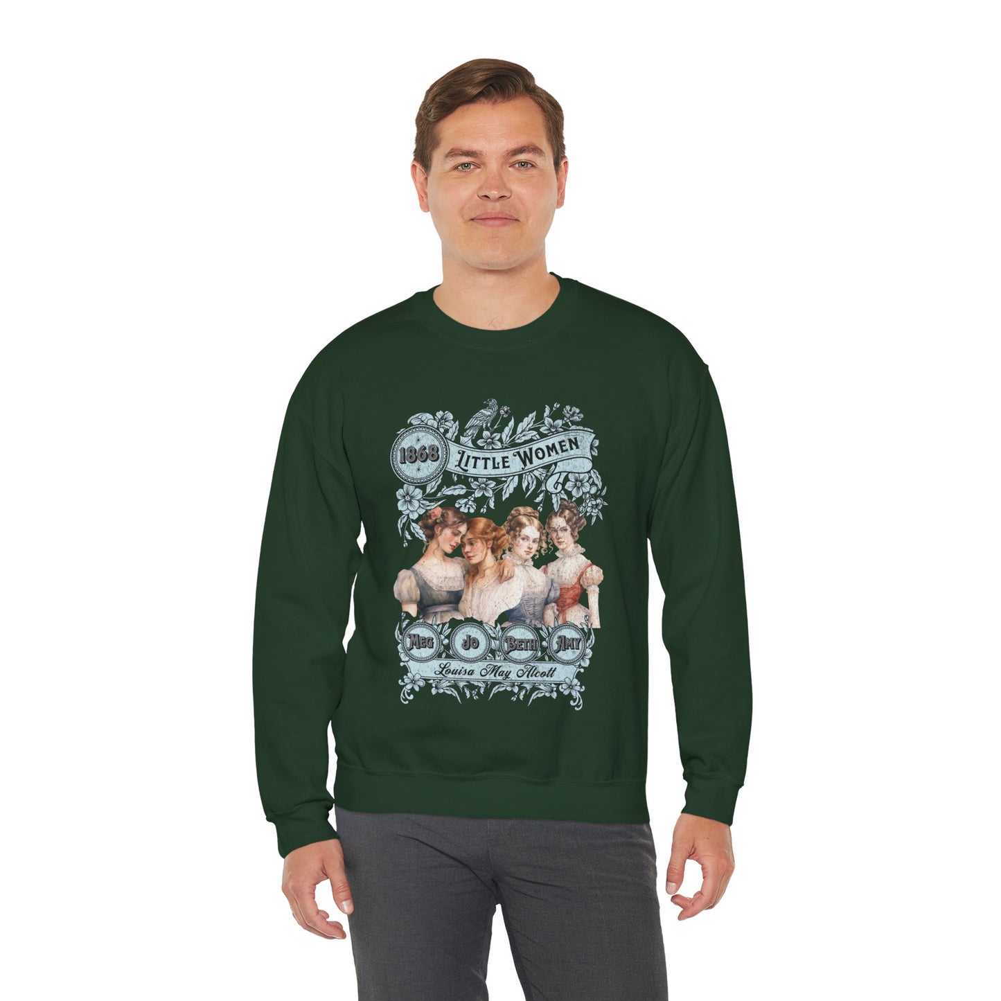 Little Women Sweatshirt, Louisa May Alcott Historical Romance Sweater, Bookish Literary Fan Art Gift, Gift for Her, Bookclub Crewneck Shirt Sweatshirt Printify