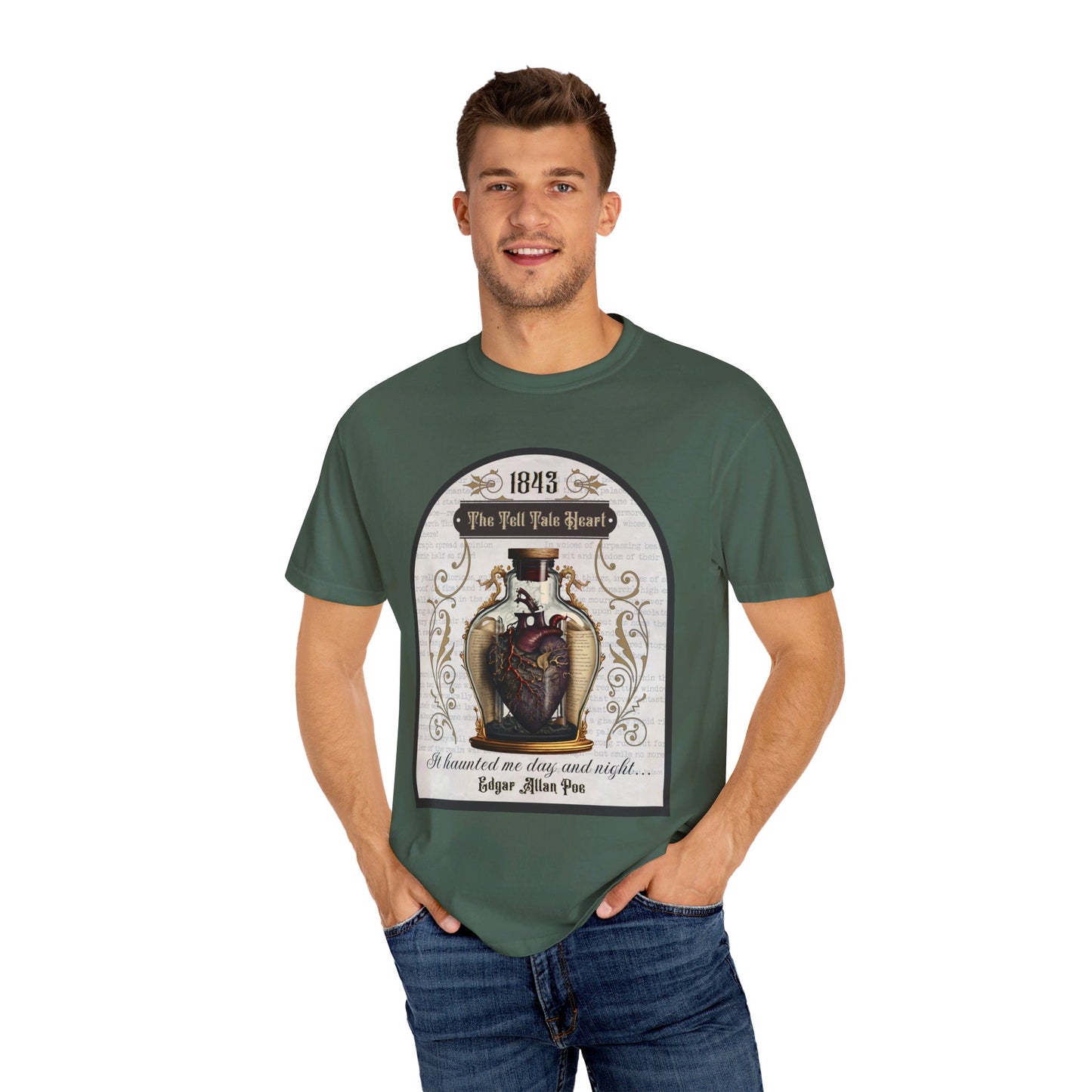 Edgar Allan Poe Shirt, The Tell Tale Heart Tee, Book, Reading Lover Shirt, Halloween, Gothic, Light Academia Gifts, Comfort Colours TShirt T-Shirt Printify