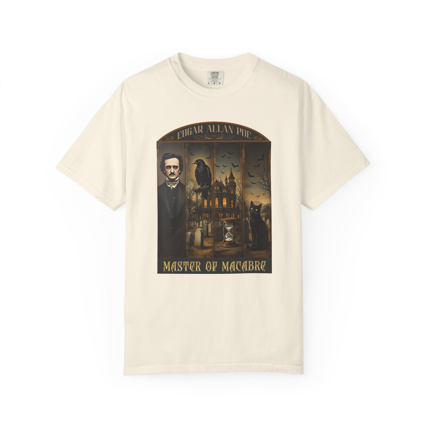 Edgar Allan Poe T-Shirt Gothic Graphic Tee The Raven Nevermore Quote Horror Literature Shirt Dark Academia Aesthetic Halloween Party Gift T-Shirt Printify Ivory S