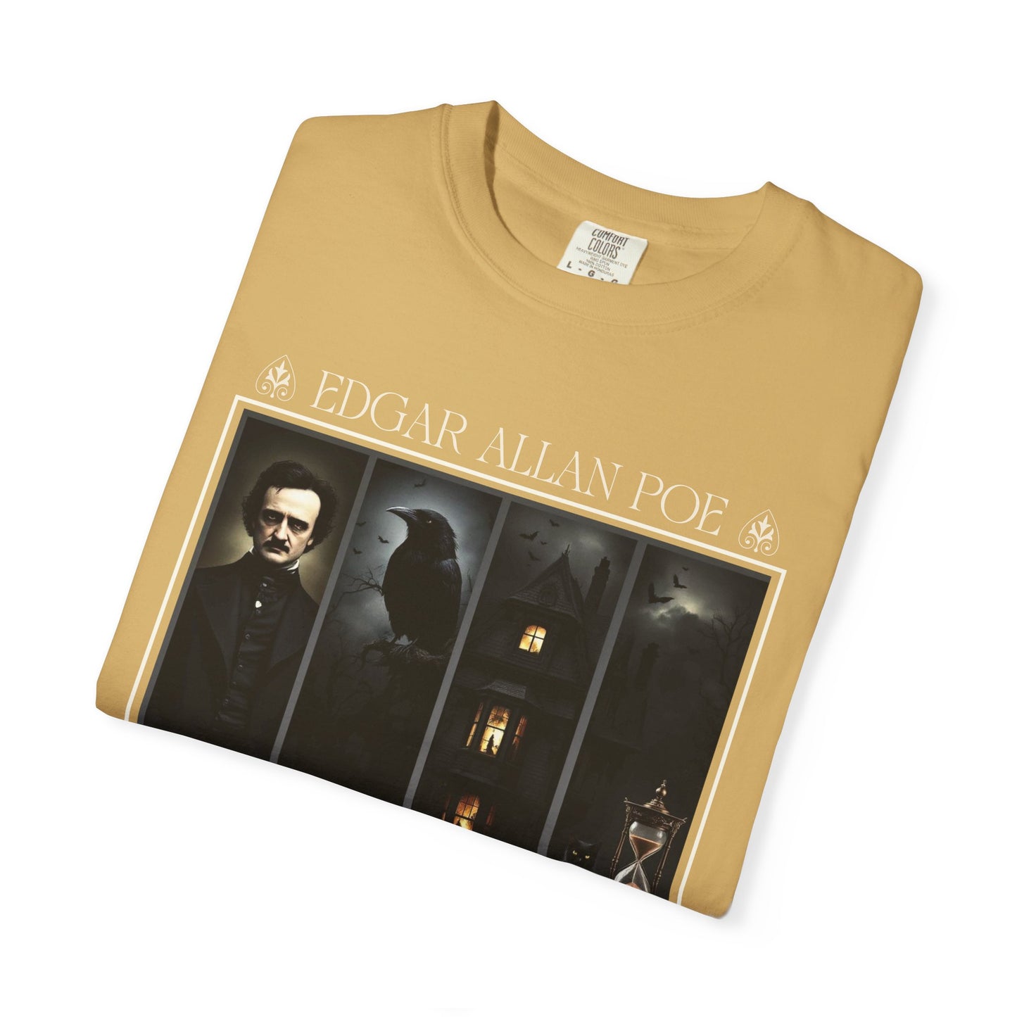 Edgar Allan Poe T-Shirt Gothic Graphic Tee The Raven Nevermore Quote Horror Literature Shirt Dark Academia Aesthetic Halloween Party Gift T-Shirt Printify