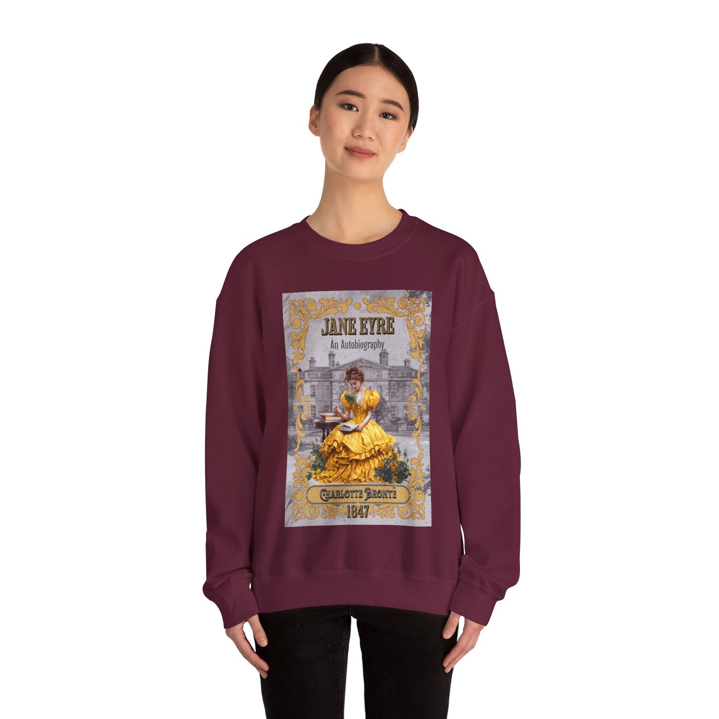 Jane Eyre Sweatshirt, Charlotte Brontë Historical Romance Sweater, Bookish Literary Brontë Sisters Fan Art Gift, Gift for Her, Readers, Sweatshirt Printify