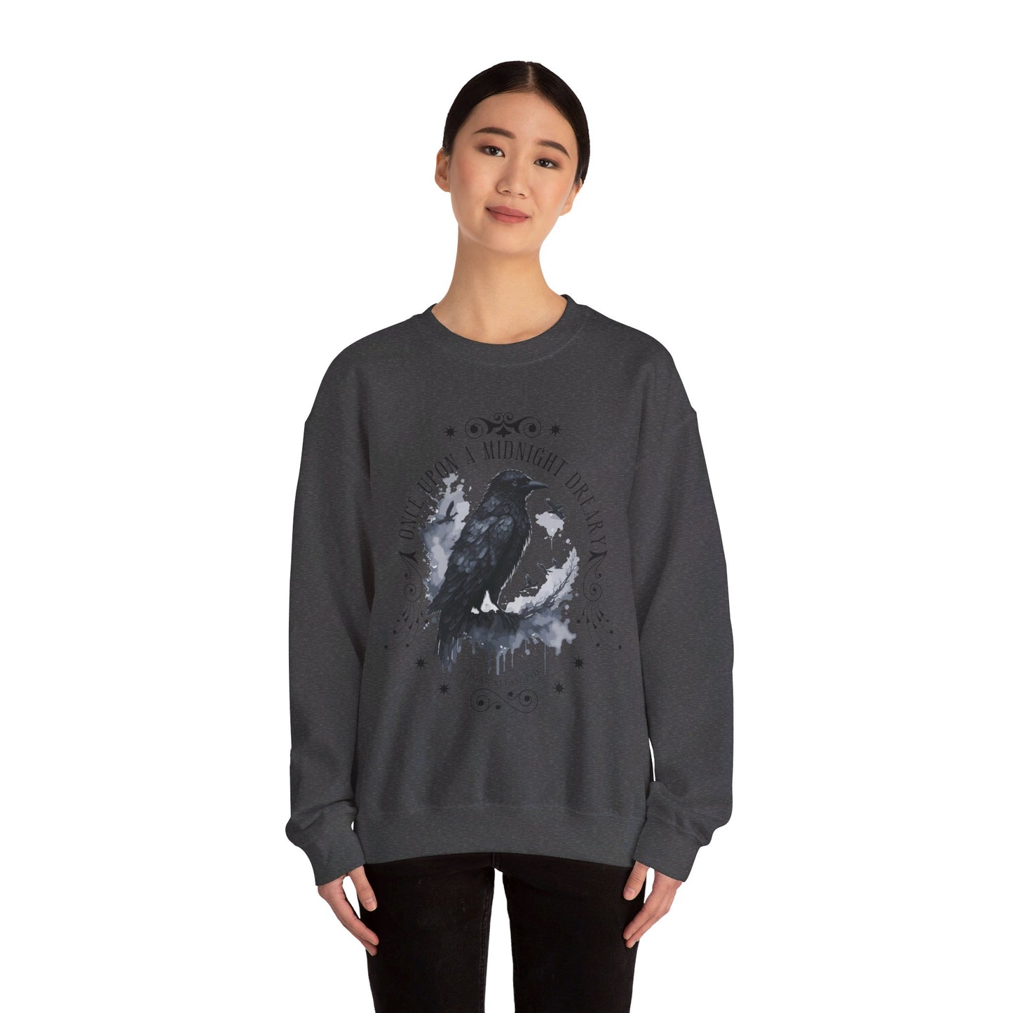 Edgar Allan Poe, The Raven Sweatshirt, Poet, Poetry Lover Sweater, Book Lover, Haunting Gothic Gift, Light, Dark Academia, Horror Movie Top Sweatshirt Printify