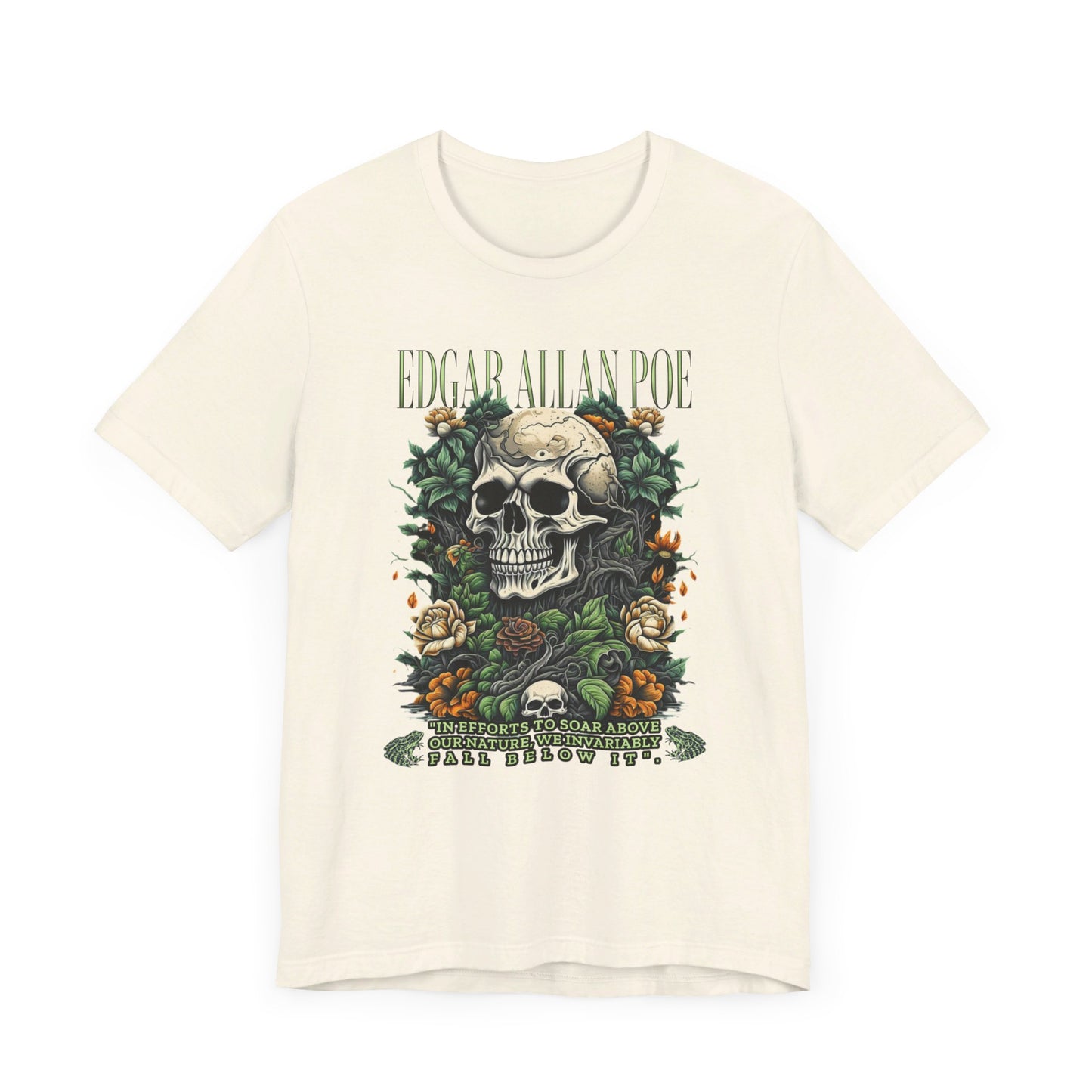 Edgar Allan Poe, Fairycore Night Garden T-Shirt, Book Lover Tee, Haunting Gothic Gift, Light, Dark Academia, Literary Poetry Bookclub Shirt T-Shirt Printify