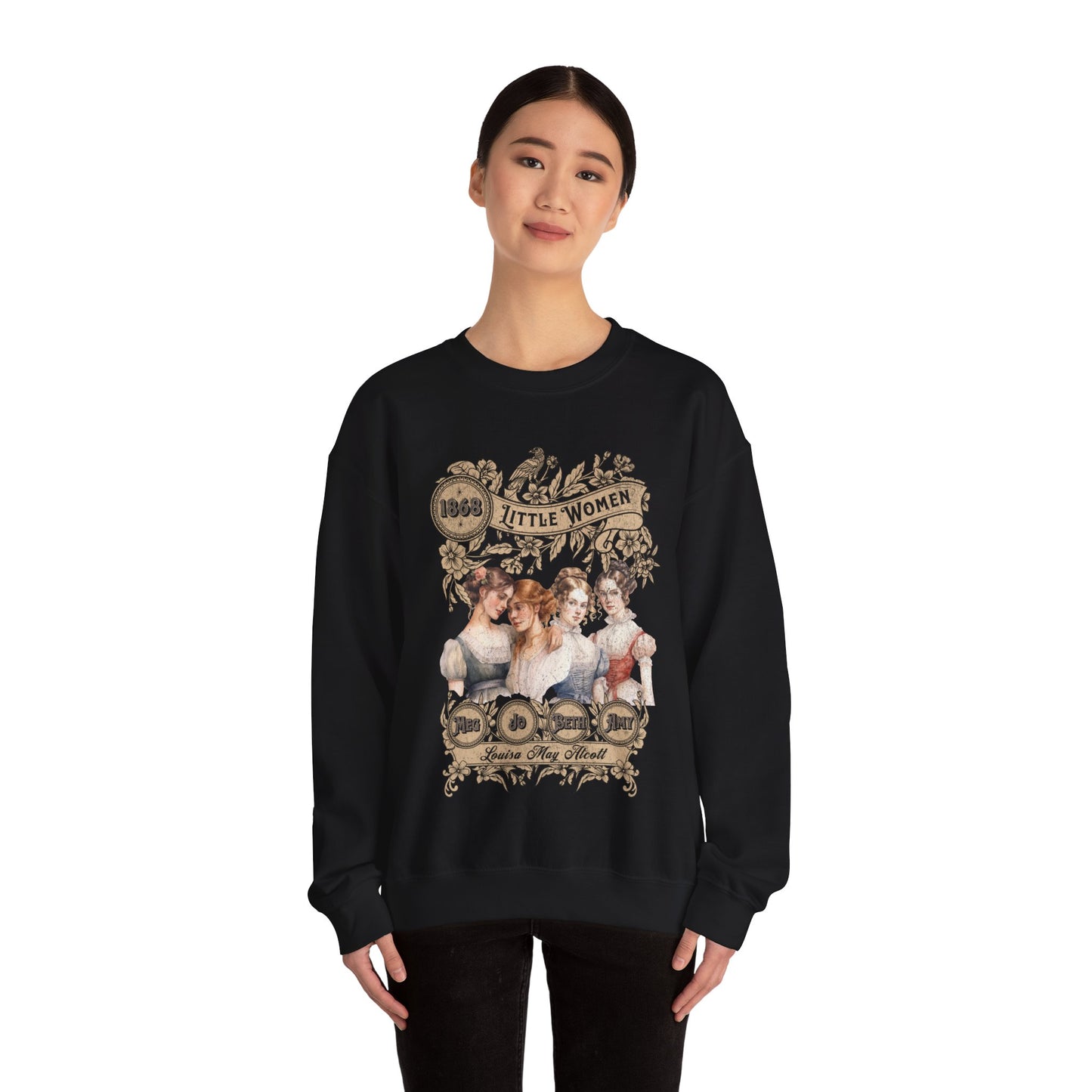 Little Women Sweatshirt, Louisa May Alcott Historical Romance Sweater, Bookish Literary Fan Art Gift, Gift for Her, Bookclub Crewneck Shirt Sweatshirt Printify