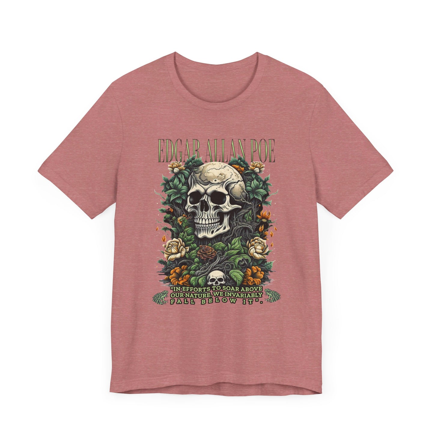 Edgar Allan Poe, Fairycore Night Garden T-Shirt, Book Lover Tee, Haunting Gothic Gift, Light, Dark Academia, Literary Poetry Bookclub Shirt T-Shirt Printify