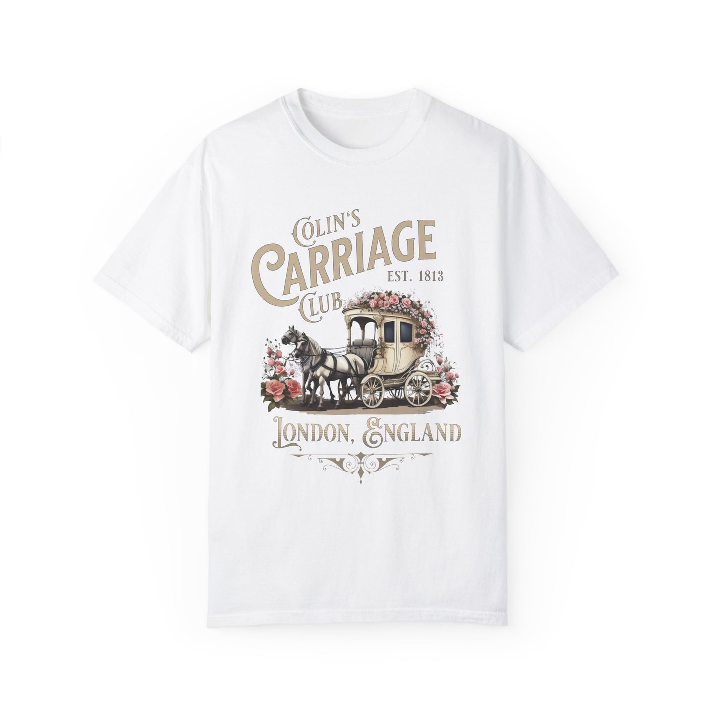 Colins Carriage Club Shirt Regency England Ton Society Gift For Book Lover Fan Historical Drama Penelope Romance Reader Gift Bookclub Gift T-Shirt Printify White S