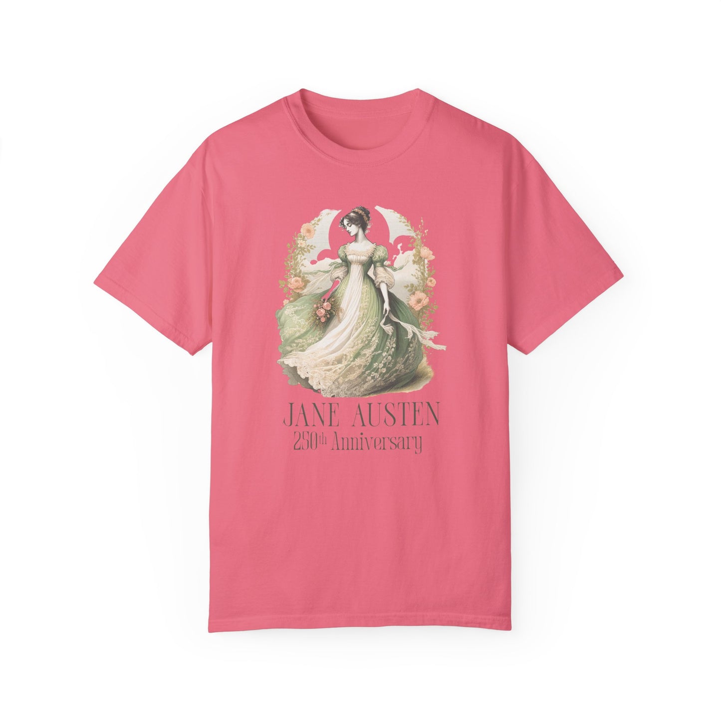 Jane Austen T-Shirt 250th Anniversary Gift For Her Birthday Historical Romance Tee Bookish Literary Gift Bookclub Booknerd Book Lover Shirt T-Shirt Printify Peony S