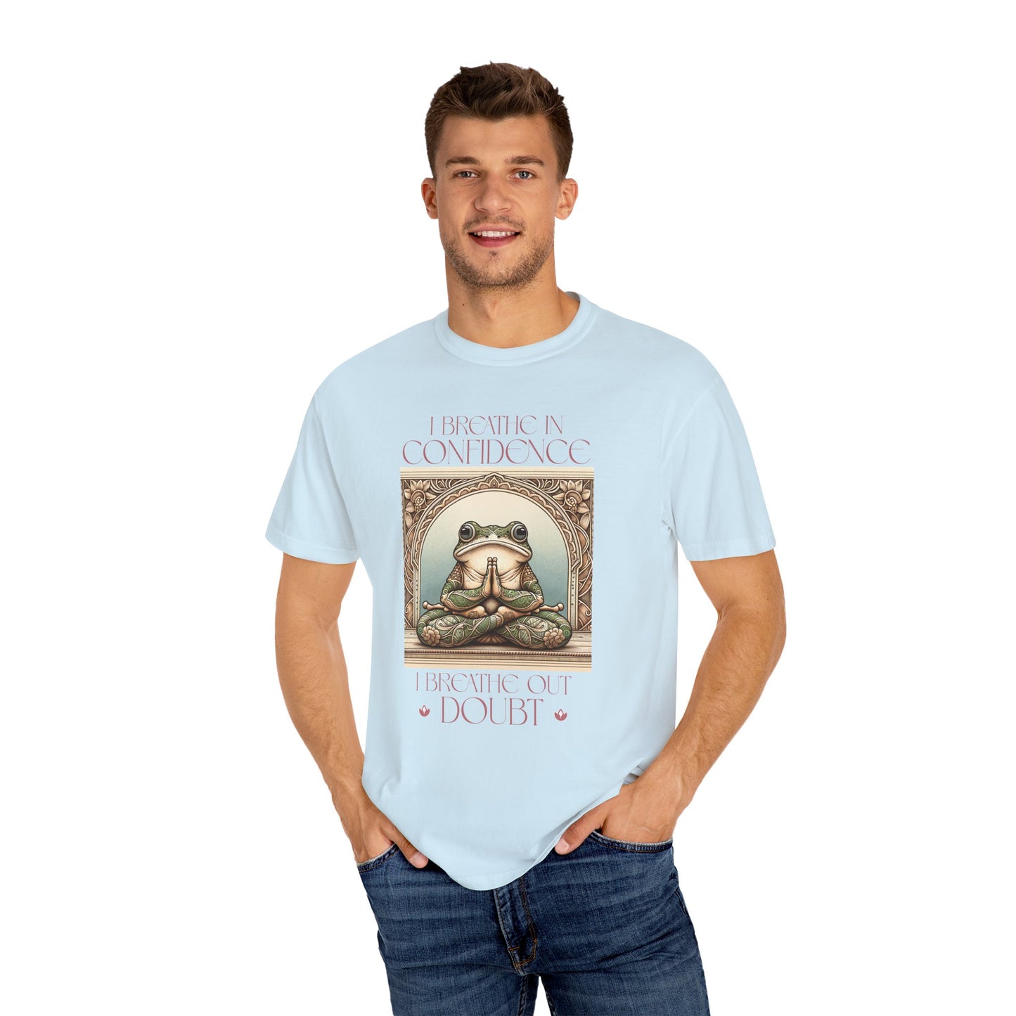 Pink Yoga Frog Shirt I Breathe In Confidence And I Breathe Out Doubt Unisex T-Shirt, Casual Wear, Highlander Fan Gift,