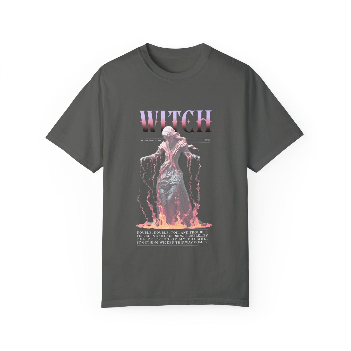 Witchy Vibes Unisex T-Shirt Shakespeare Fan Shirt MacBeth Witches Gothic Dark Literature Lover Gift Dark Academia Renfaire Festival Shirt T-Shirt Printify Pepper S