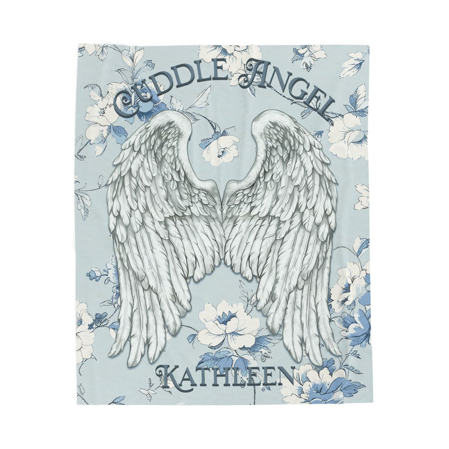 Custom Angel Wings Cuddle Plush Blanket Cozy Throw for Spiritual Gift for Birthday Christmas Gift for Mom or Best Girl Friends Angelic Love All Over Prints Printify 50" × 60"