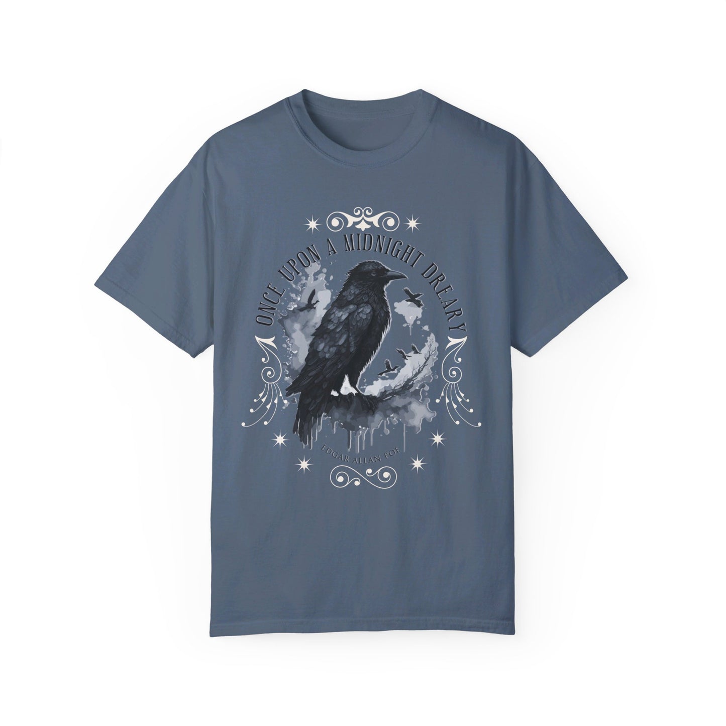 Edgar Allan Poe Shirt, The Raven Nevermore Poet, Poetry Lover Tee, Book, Reading Lover Shirt, Gothic, Light Academia Gifts, Comfort Colours T-Shirt Printify Blue Jean S