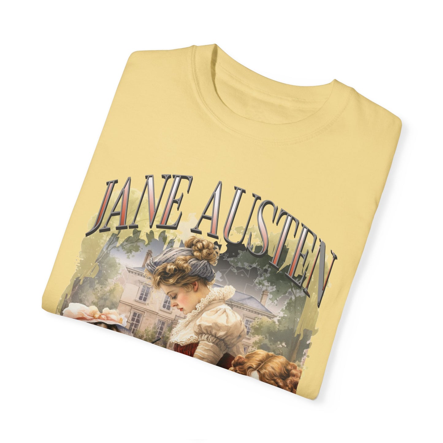 Retro Jane Austen Unisex Garment-Dyed T-shirt T-Shirt Printify