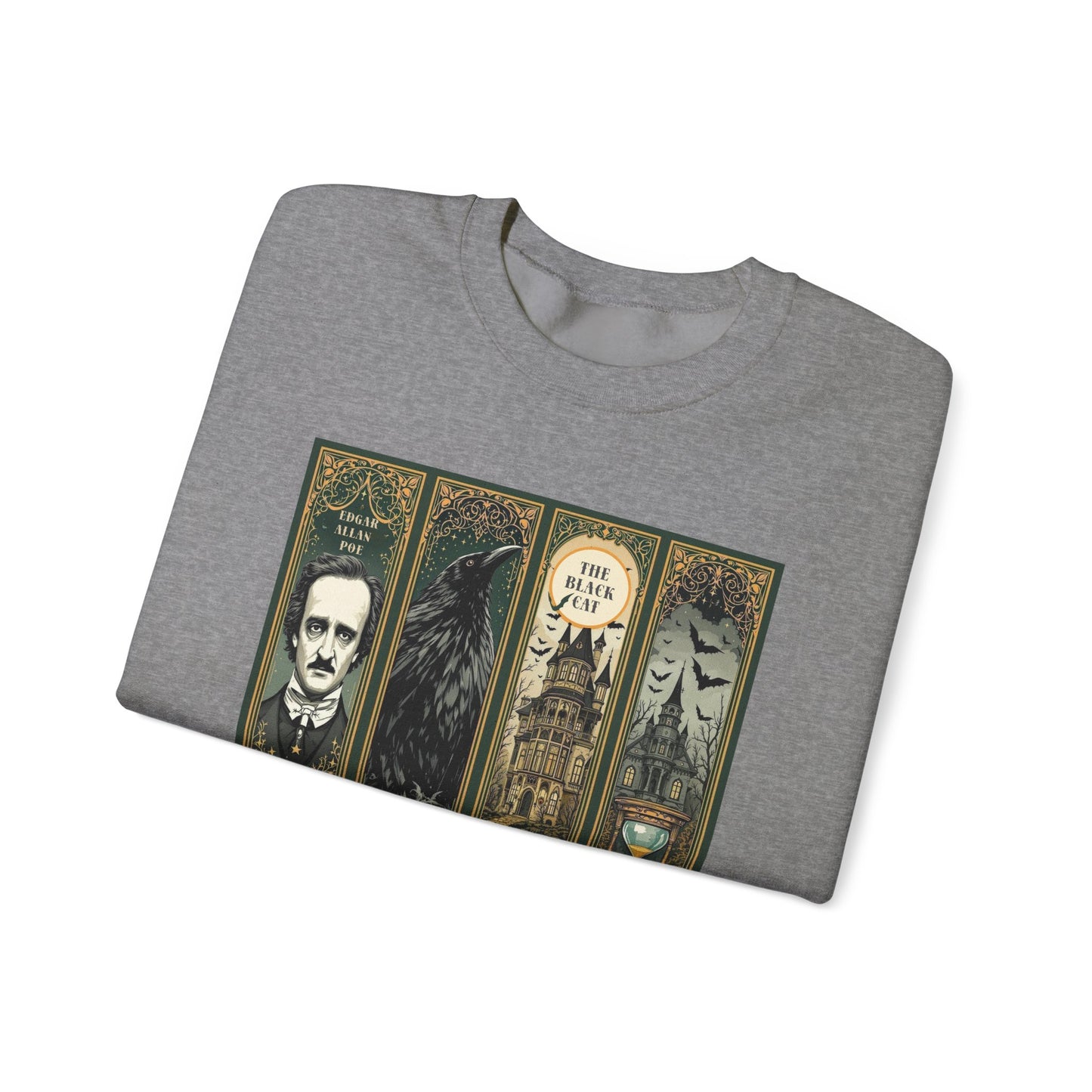Edgar Allan Poe Sweatshirt The Raven Nevermore Gothic Horror Sweater Dark Academia Macabre Halloween Gift for Book Lovers Birthday Christmas