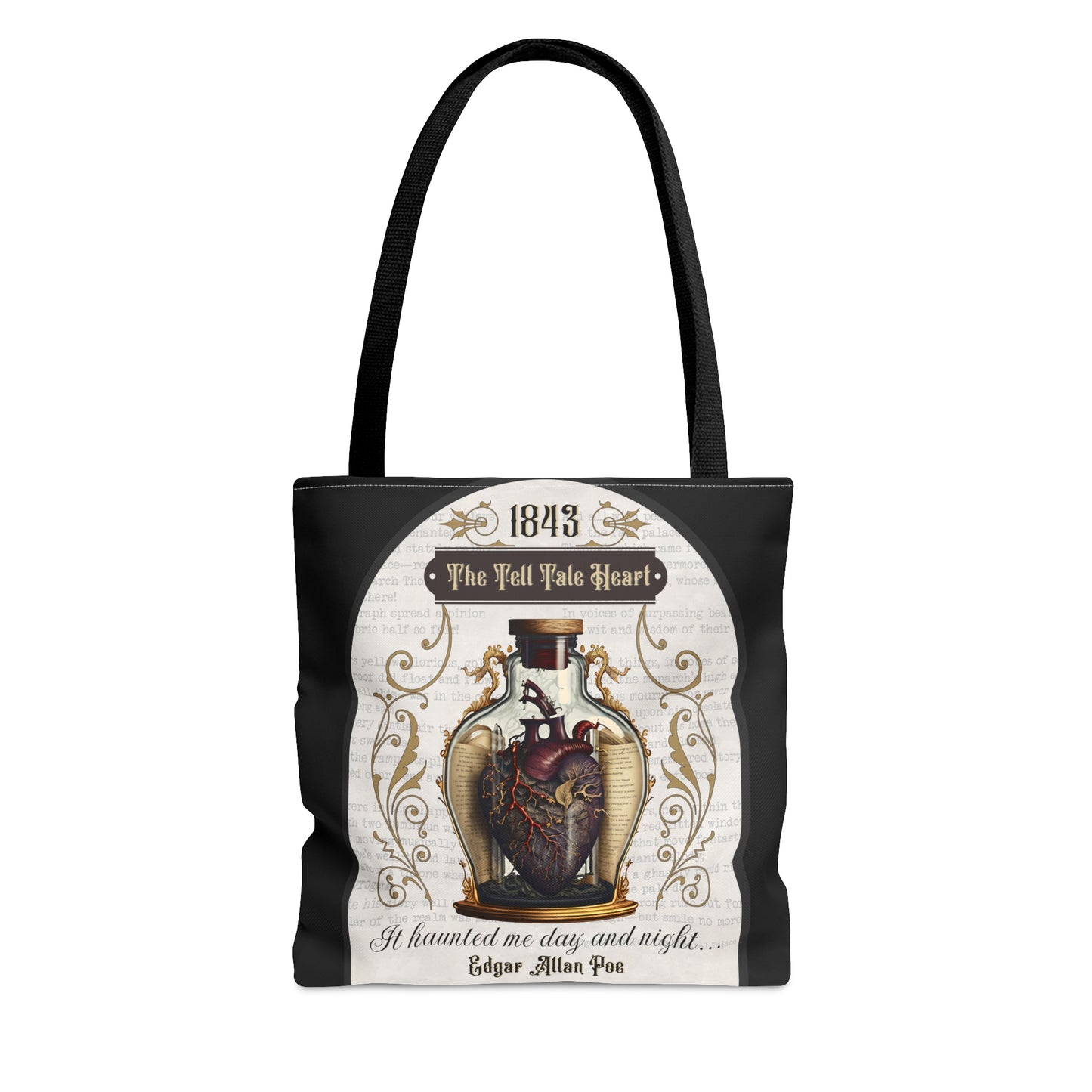 Edgar Allan Poe Tote Bag, The Tell Tale Heart, Vintage Poetry Lover Shoulder Bag, Dark Academia, Literary Bookish, Bookclub Gift, Autumn Bag Bags Printify Small