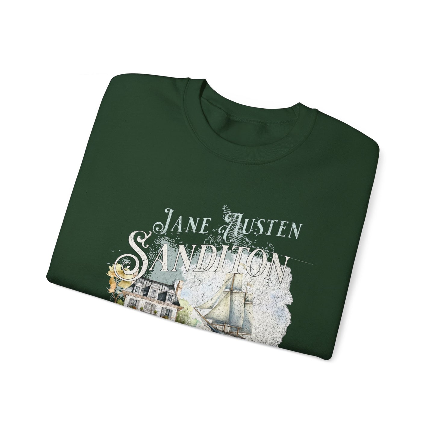 Jane Austen Sweatshirt, Sanditon Historical Romance, Bookish Literary Gift, Jane Austen Fan Art Shirt, Gift for Her, Gift for Readers, Sweatshirt Printify