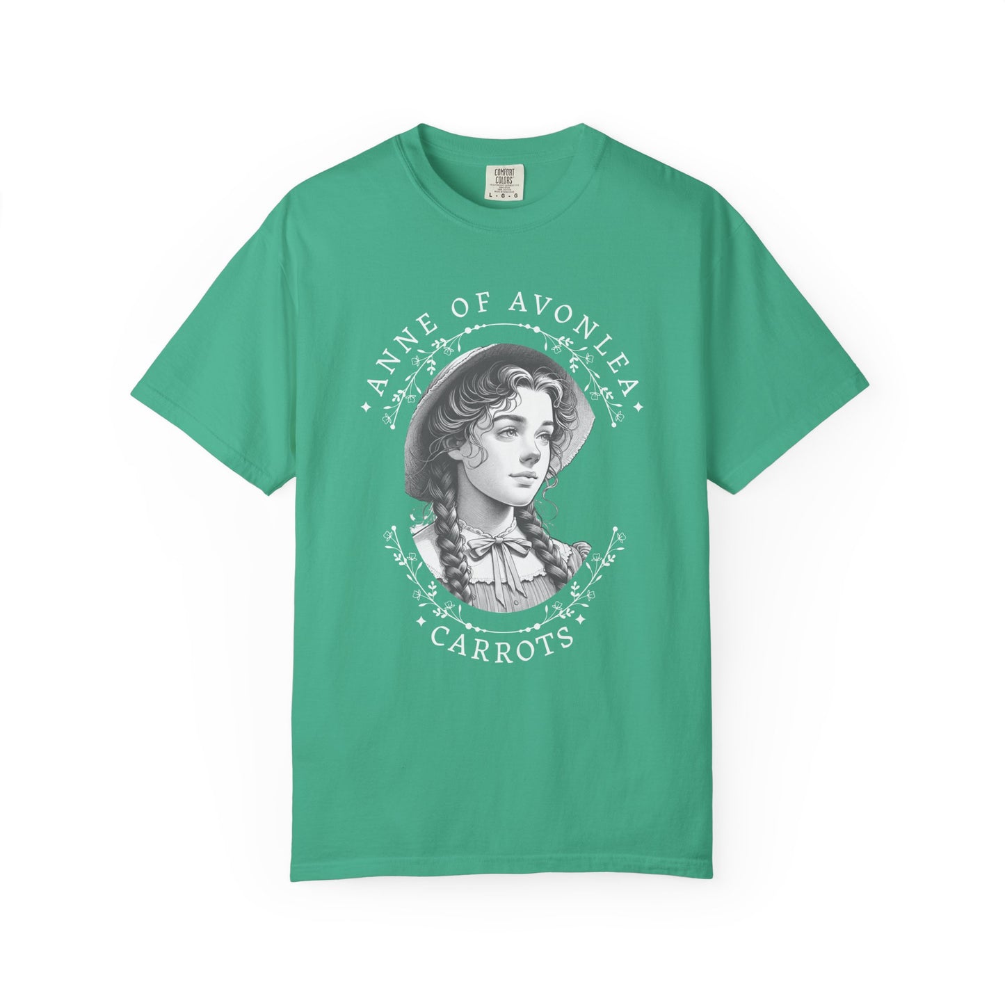Vintage Anne of Avonlea T-Shirt, Anne of Green Gables Merch Literary Gift Book Lover Tee Anne With An E Carrots Design L.M. Montgomery Fan T-Shirt Printify Island Green S