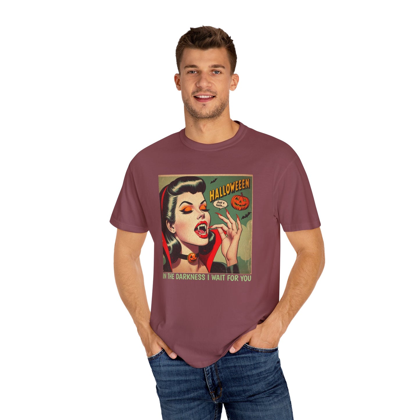 Vampire Retro Comic TShirt Dark Romance Gift Vampire Lovers Shirt Halloween Party Gift For Her Paranormal Vintage Comic Book Reader Goth Tee T-Shirt Printify