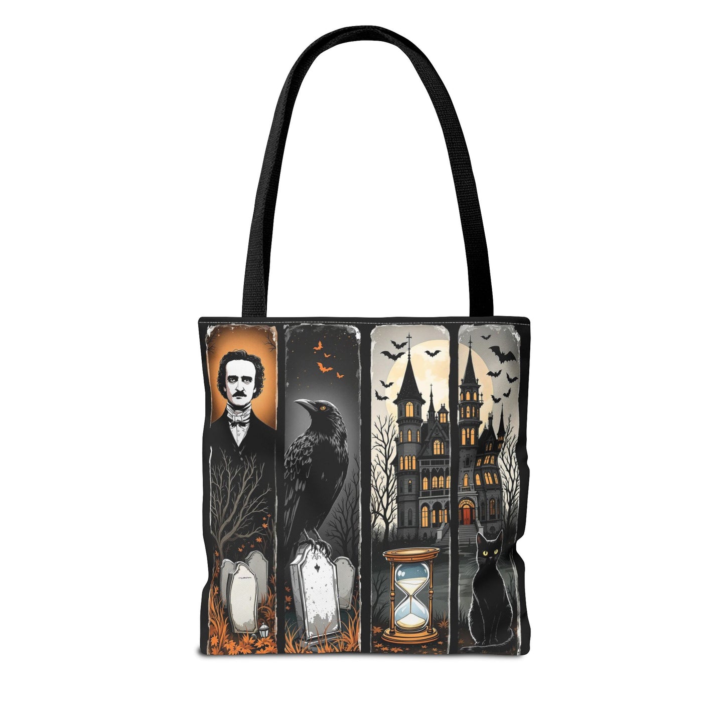Edgar Allan Poe Tote Bag Gothic Literary Gift for Book Lover Dark Academia Macabre Accessory Halloween Tote Fall School Bag for Poetember Bags Printify