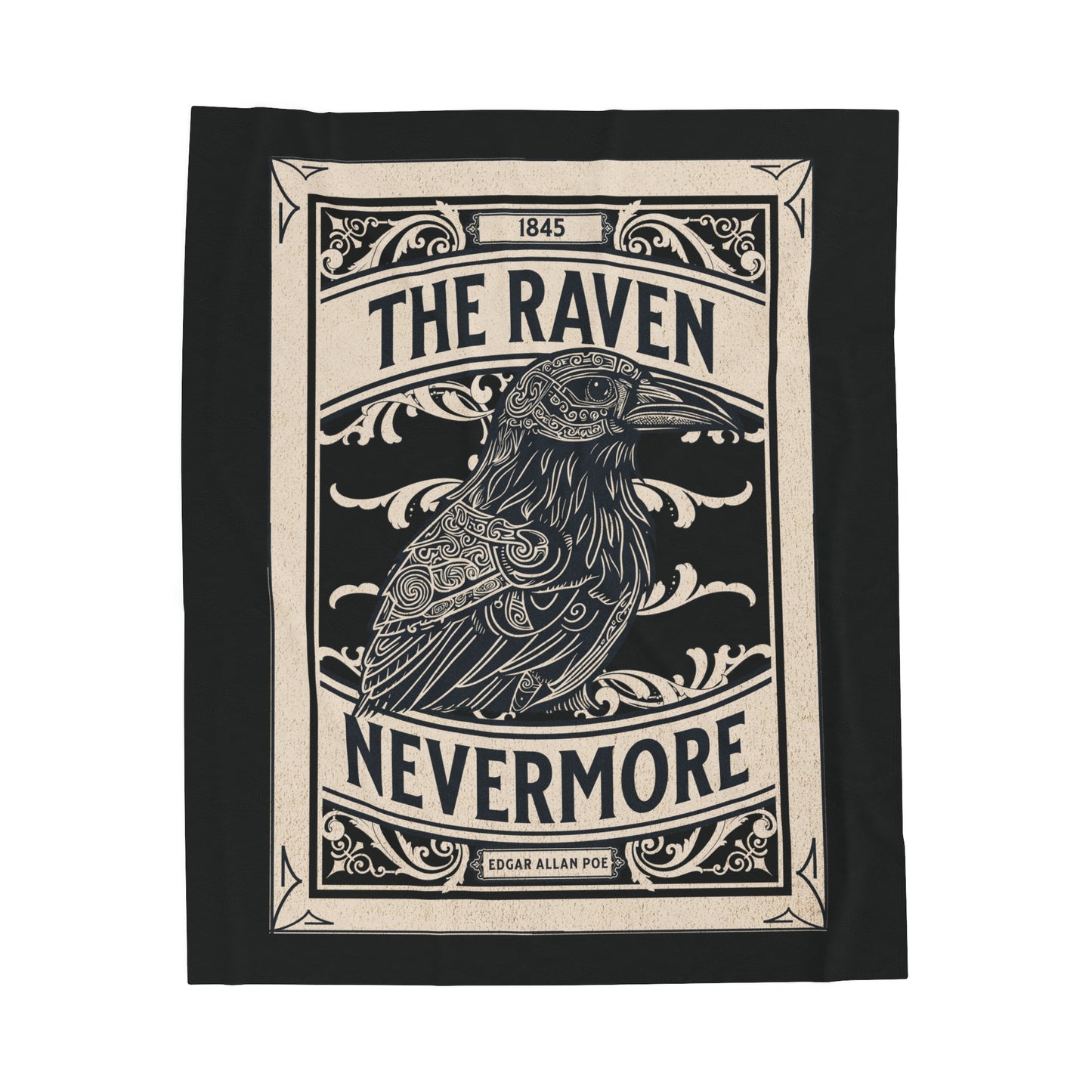 Edgar Allan Poe, Nevermore The Raven Throw Blanket, Book Lover Reading Blanket, Gothic Light, Dark Academia, Horror Movie Watching Blanket All Over Prints Printify 50" × 60"