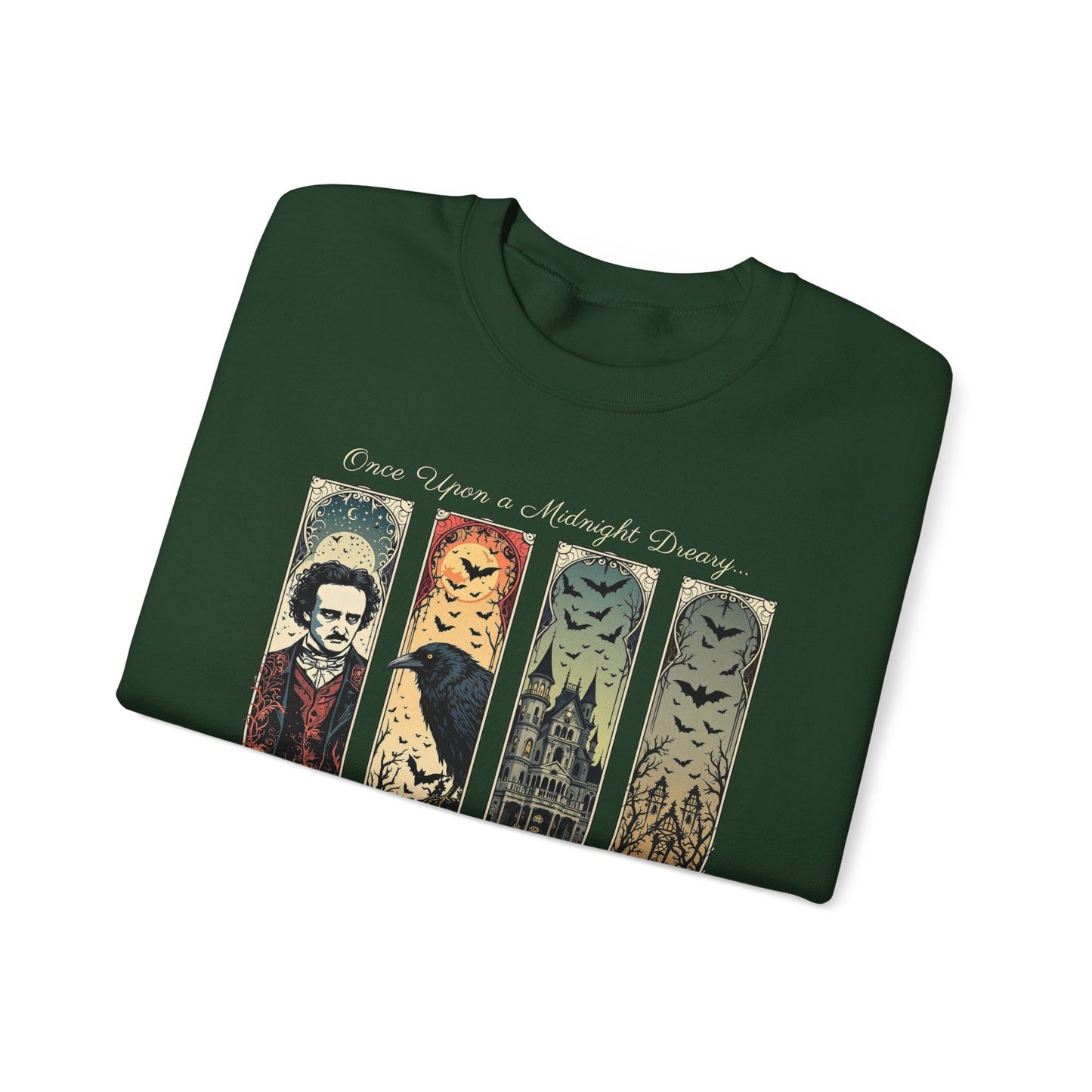 Edgar Allan Poe Sweatshirt The Raven Nevermore Gothic Horror Sweater Dark Academia Macabre Halloween Gift for Book Lovers Birthday Christmas