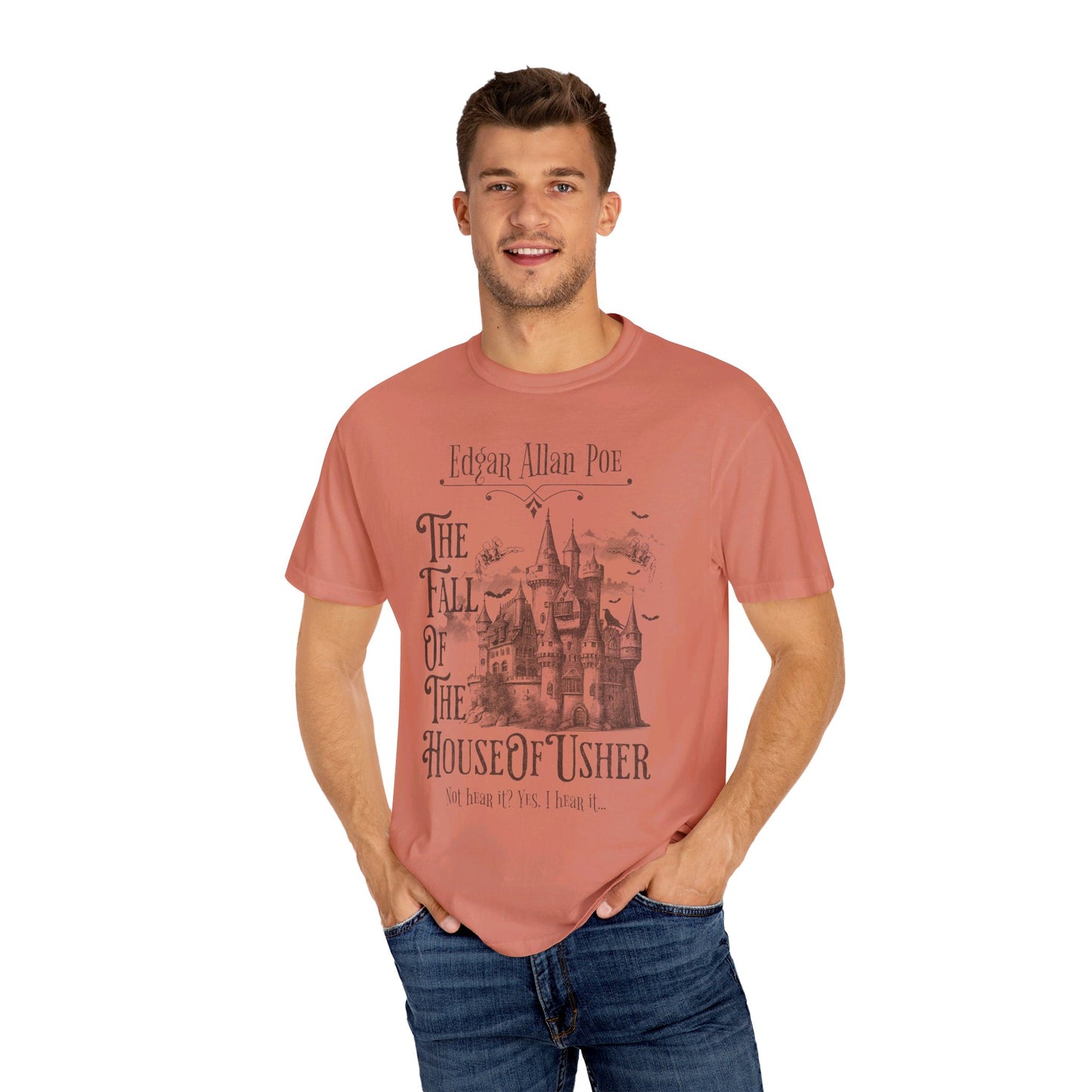 Edgar Allan Poe Shirt, The Fall of the House of Usher Tee, Book Lover Shirt, Halloween, Fall, Gothic, Light Academia, Comfort Colours TShirt T-Shirt Printify