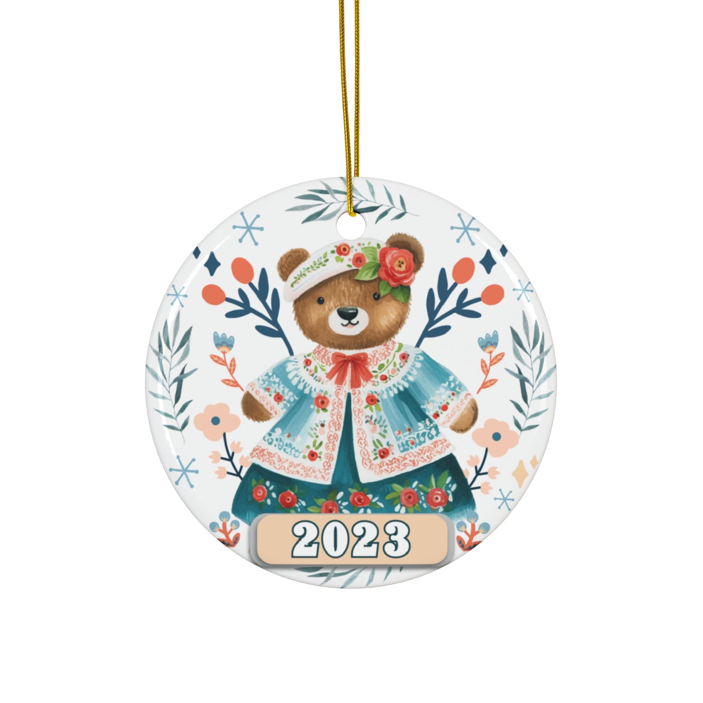 Christmas 2023 Ornament, Scandinavian, Swedish Decoration, Holiday Gift Idea, Heirloom Keepsake, Host Gift Exchange, Family Xmas Tree Bauble Home Decor Printify Circle One Size