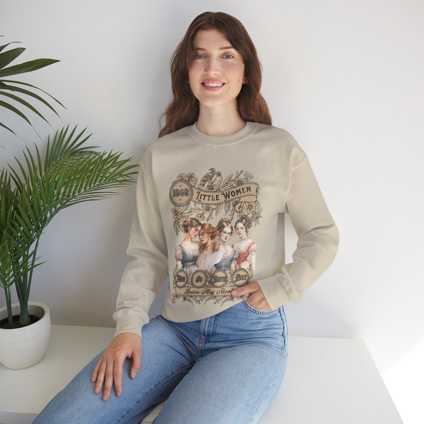 Little Women Sweatshirt, Louisa May Alcott Historical Romance Sweater, Bookish Literary Fan Art Gift, Gift for Her, Bookclub Crewneck Shirt Sweatshirt Printify