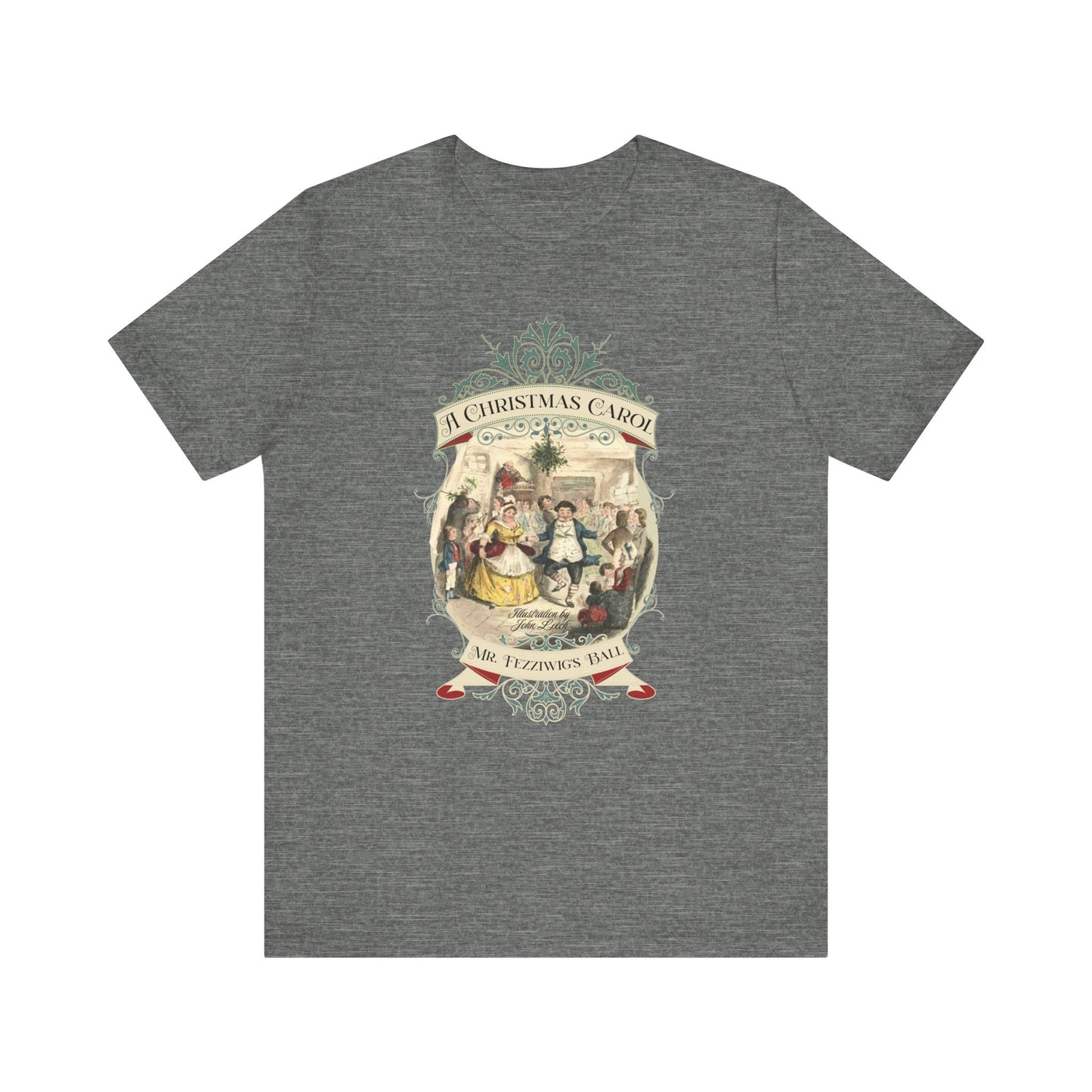 A Christmas Carol TShirt, Vintage Charles Dickens Victorian, Scrooge Fezziwig's Ball, Holiday Tradition X-Mas Movie T-shirt Bookish Christmas T-Shirt Printify Deep Heather XS