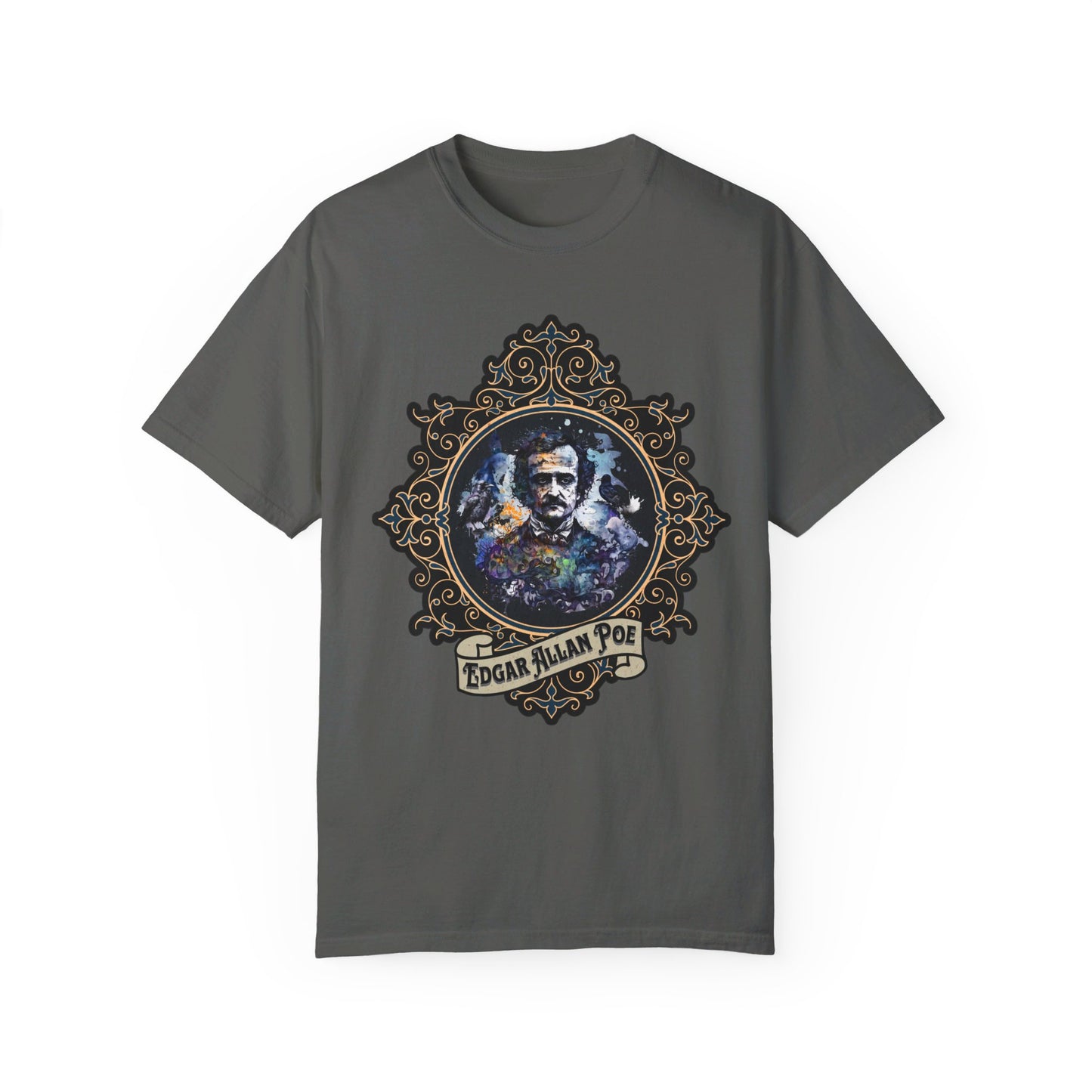 Edgar Allan Poe Shirt, Poet, Poetry Lover Tee, Book, Reading Lover Shirt, Halloween, Gothic, Light Academia Gifts, Comfort Colours TShirt T-Shirt Printify Pepper S