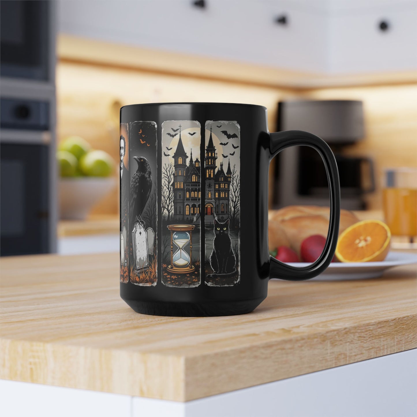 Edgar Allan Poe Mug Gothic Literary Gift For Book Lover Dark Academia Macabre Fall Coffee Cup Halloween Poetember Party Gift For Bookclub Mug Printify