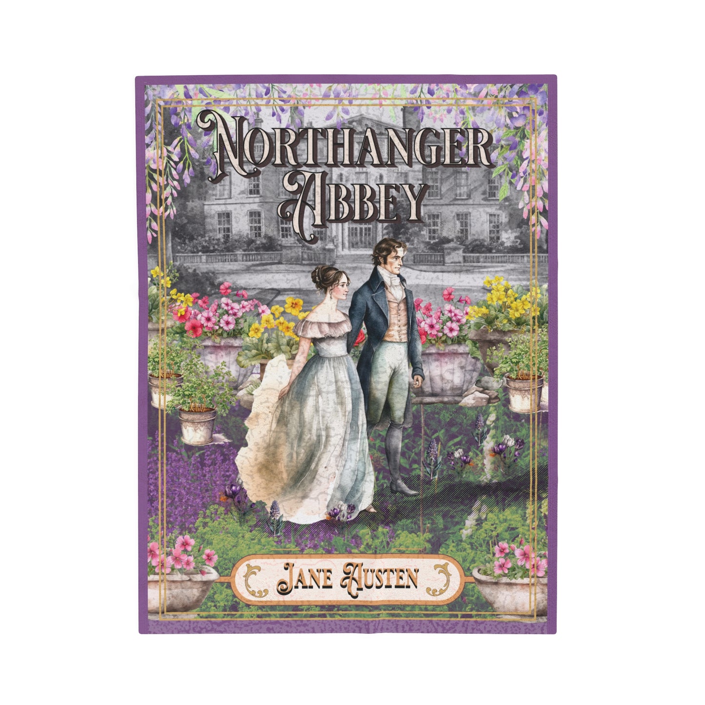 Jane Austen Plush Throw Blanket, Northanger Abbey Historical Romance Gift, Bookish Literary Jane Austen Fan Art Gift, Gift for Her, Bookclub All Over Prints Printify 30" × 40"