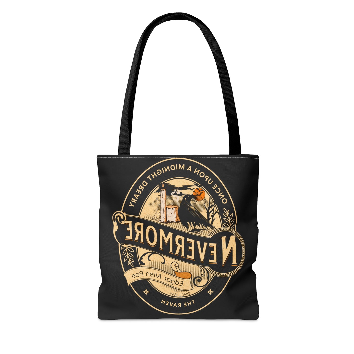 Edgar Allan Poe Tote Bag, The Raven Vintage Poetry Lover Shoulder Bag, Dark Academia, Literary, Bookish, Bookclub Gift, Fall Autumn Gift Bags Printify