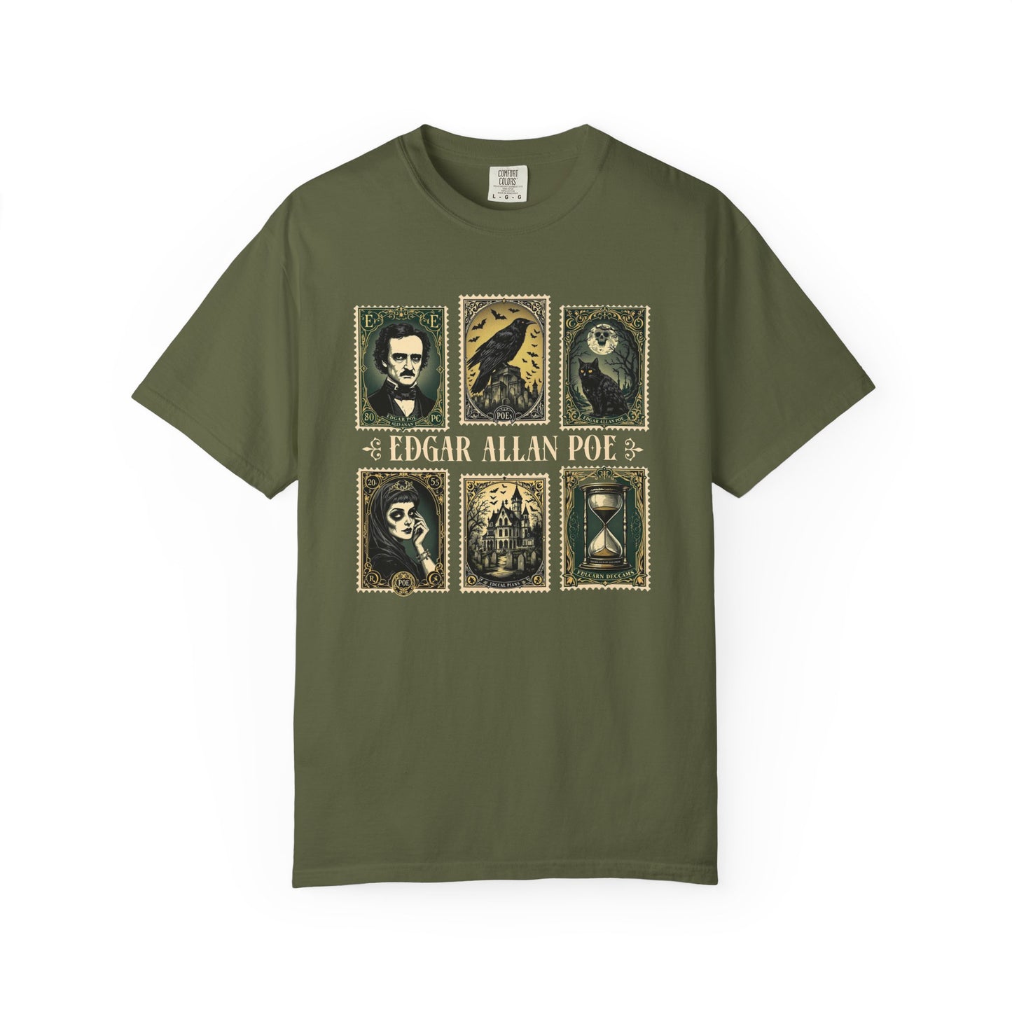 Edgar Allan Poe T-Shirt Gothic Graphic Tee The Raven Nevermore Quote Horror Literature Shirt Dark Academia Aesthetic Halloween Party Gift T-Shirt Printify Hemp S