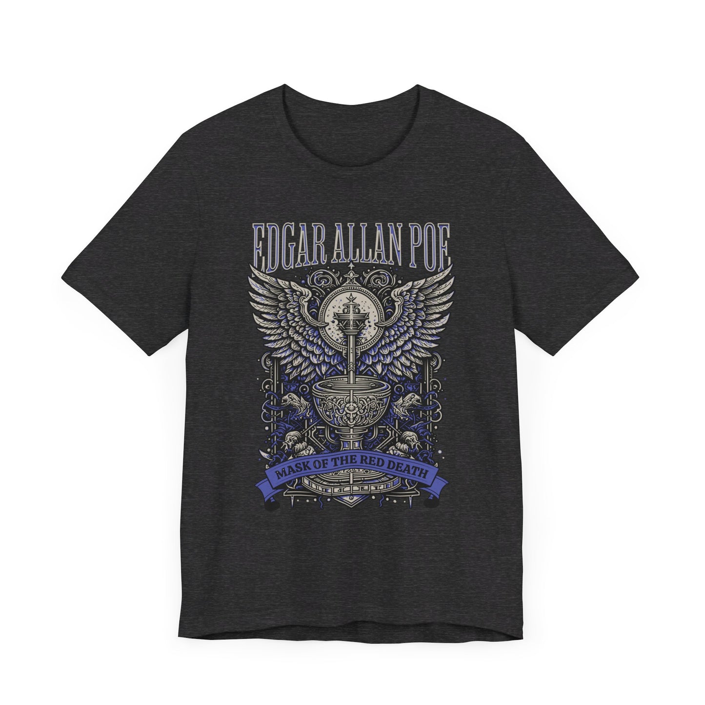 Edgar Allan Poe, Mask Of The Red Death T-Shirt, Book Lover Tee, Haunting Gothic Gift, Light, Dark Academia, Literary Poetry Bookclub Shirt T-Shirt Printify