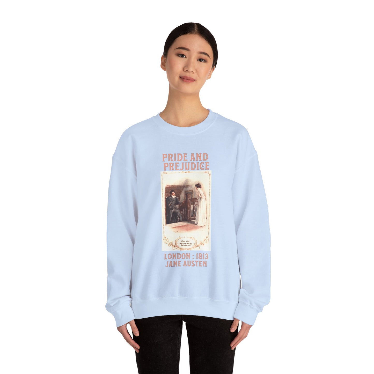 Jane Austen Sweatshirt, Pride & Prejudice Historical Romance Sweater, Bookish Literary Jane Austen Fan Art, Gift for Her, Bookclub Shirt Sweatshirt Printify
